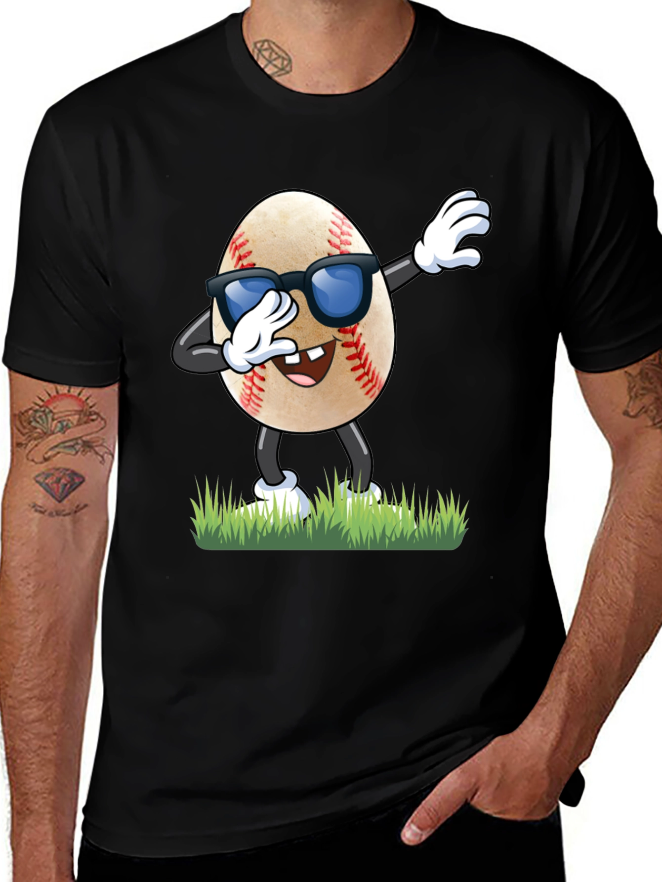 Variant 6 of Funny Baseball Egg Dabbing Graphic T-Shirt