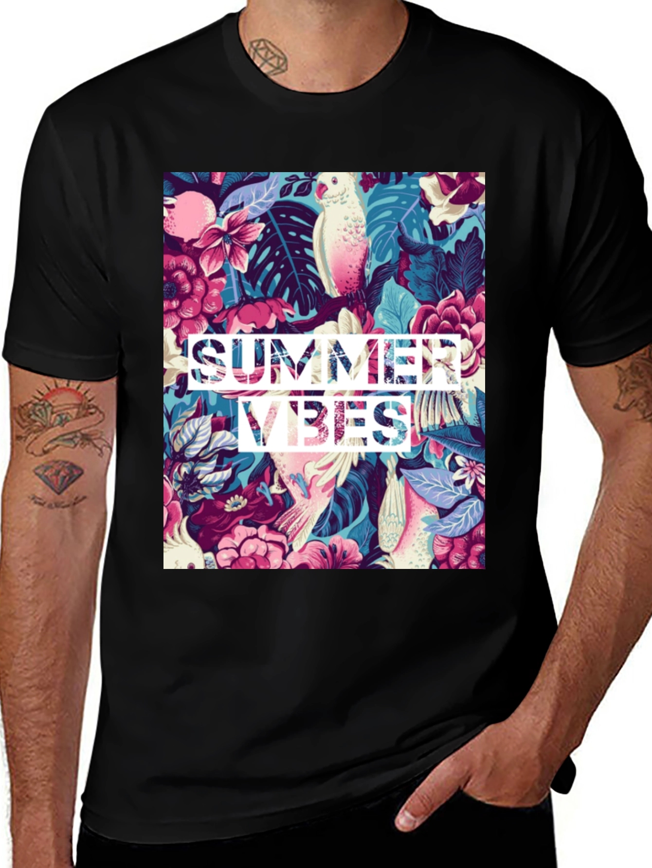 Variant 26 of Summer Vibes Graphic Tee - Tropical Design