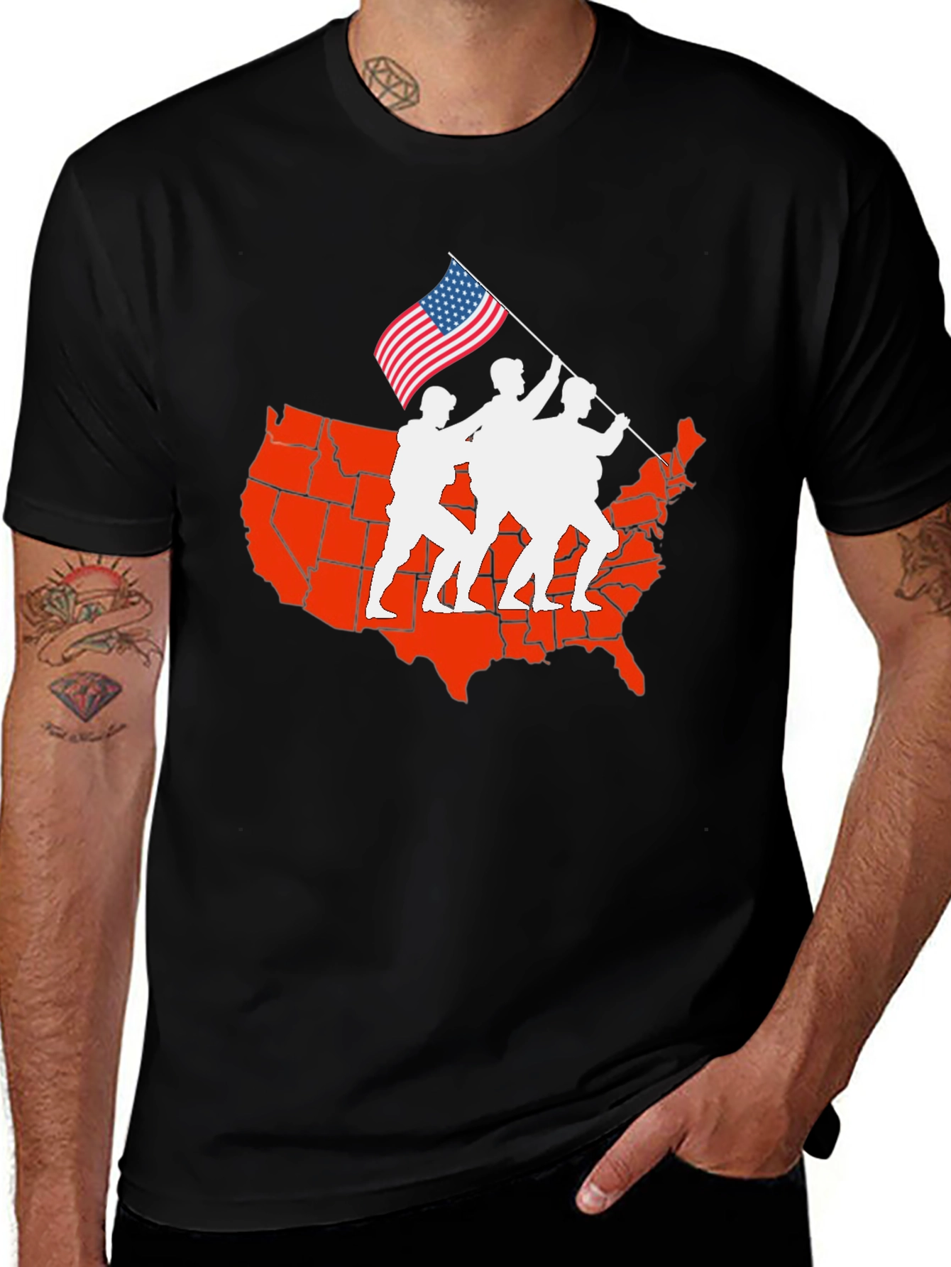 Patriotic USA Map T-Shirt