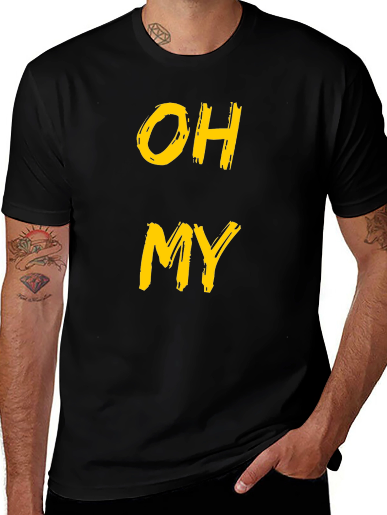 Black Oh My Graphic Tee - Funny Casual T-Shirt main image