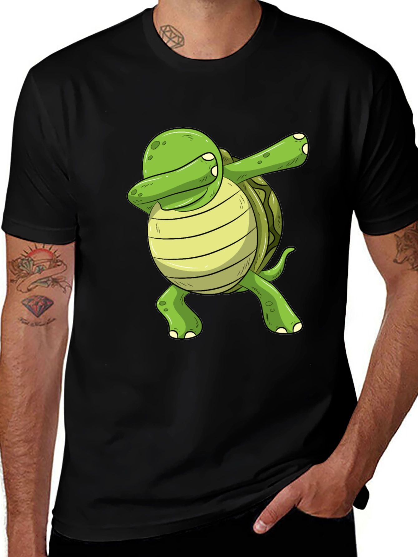 Variant 24 of Dabbing Turtle Graphic Tee - Trendy & Fun!