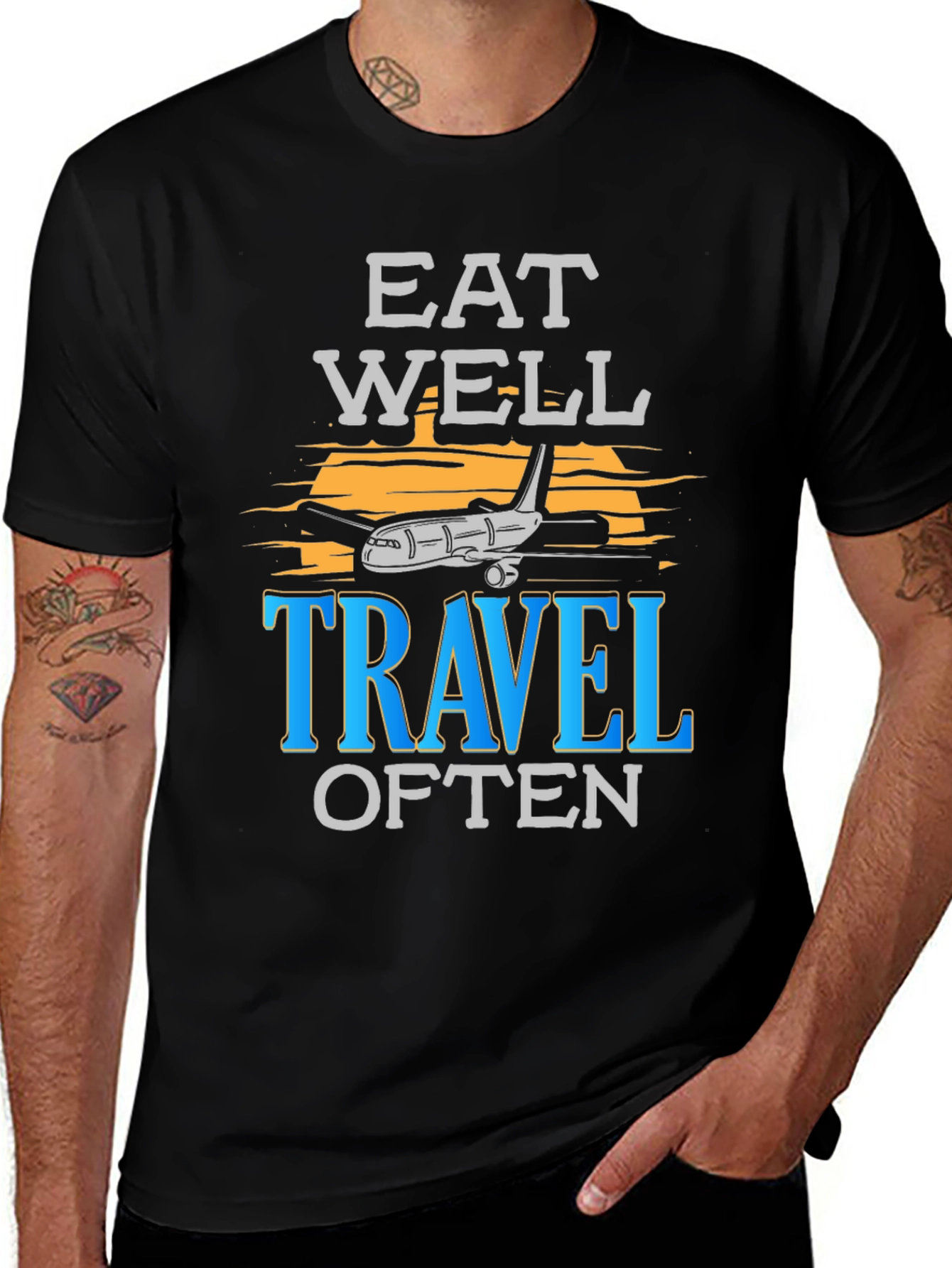 Variant 17 of Eat Well Travel Often Graphic T-Shirt