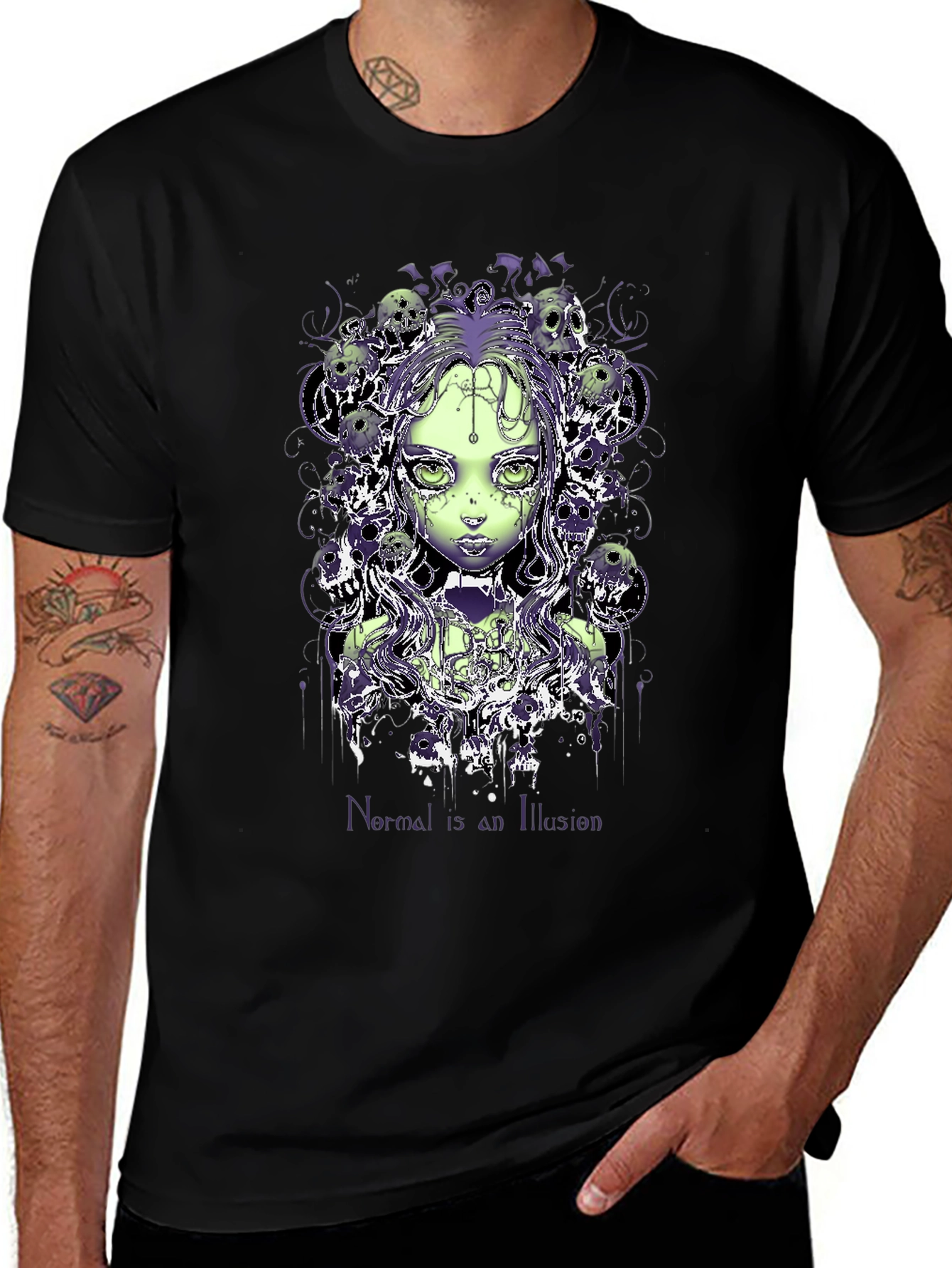 Variant 9 of Gothic Girl Graphic Print T-Shirt