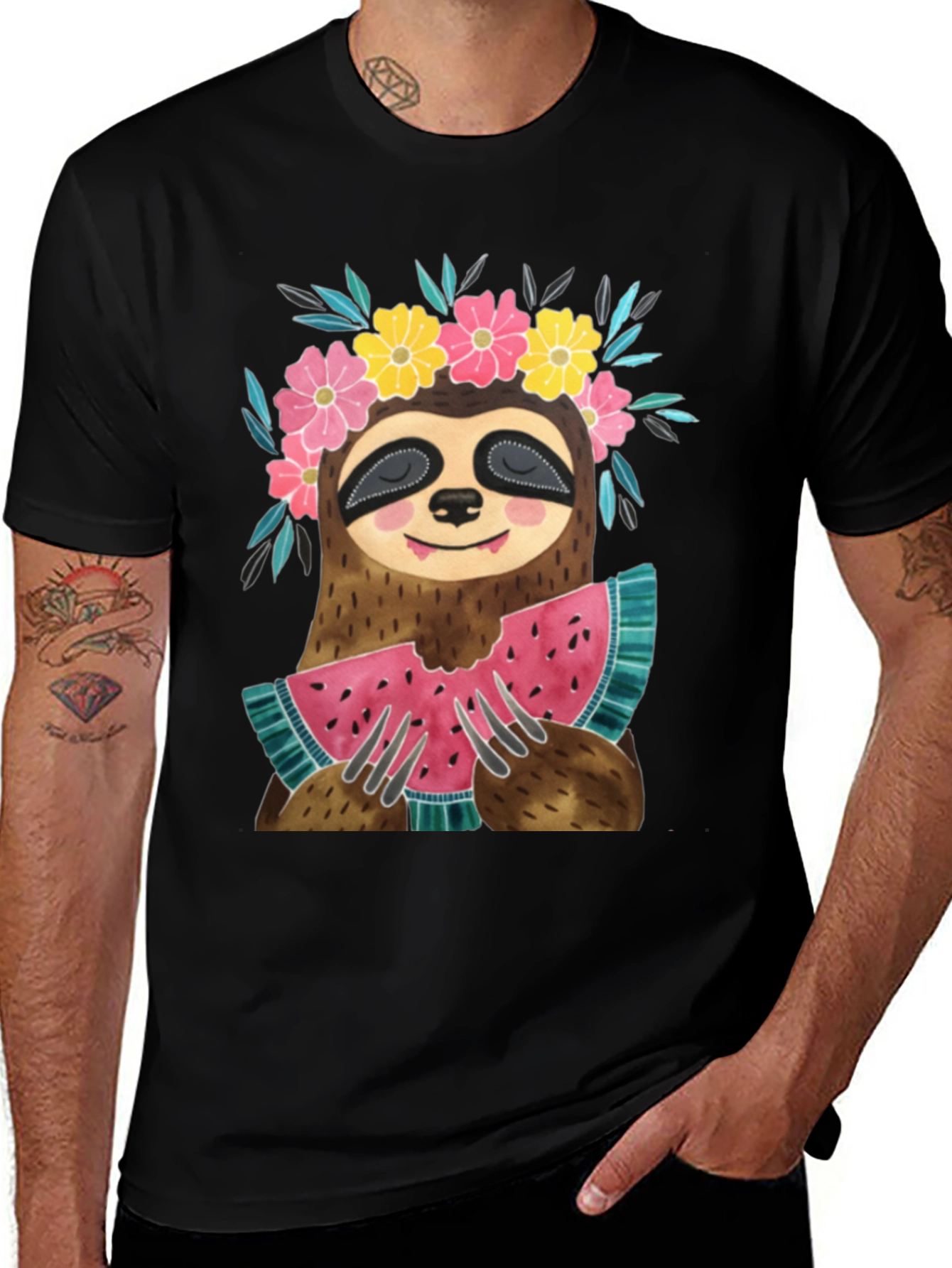 Variant 24 of Sloth Watermelon T-Shirt