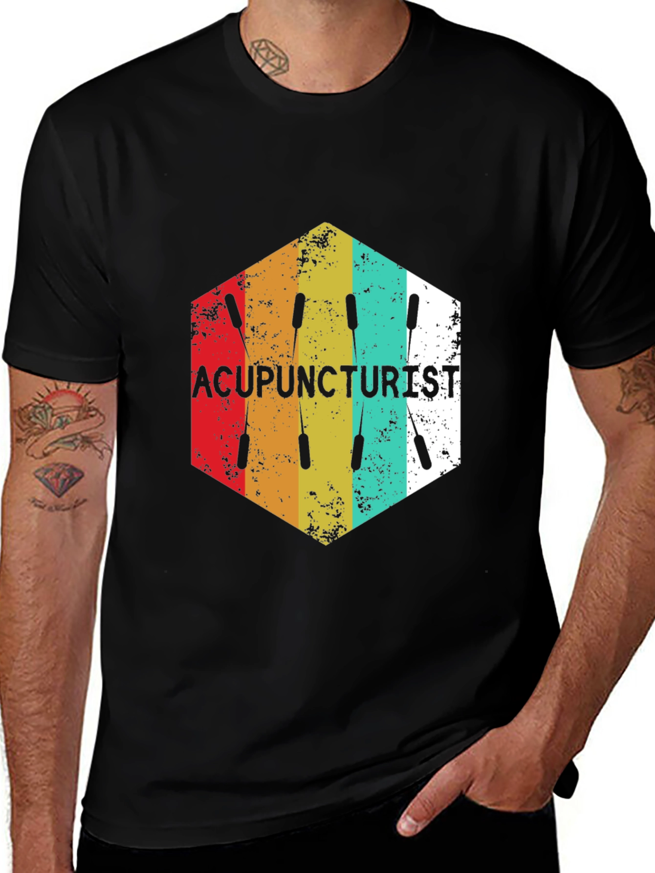 Acupuncturist Vintage Style Black T-Shirt