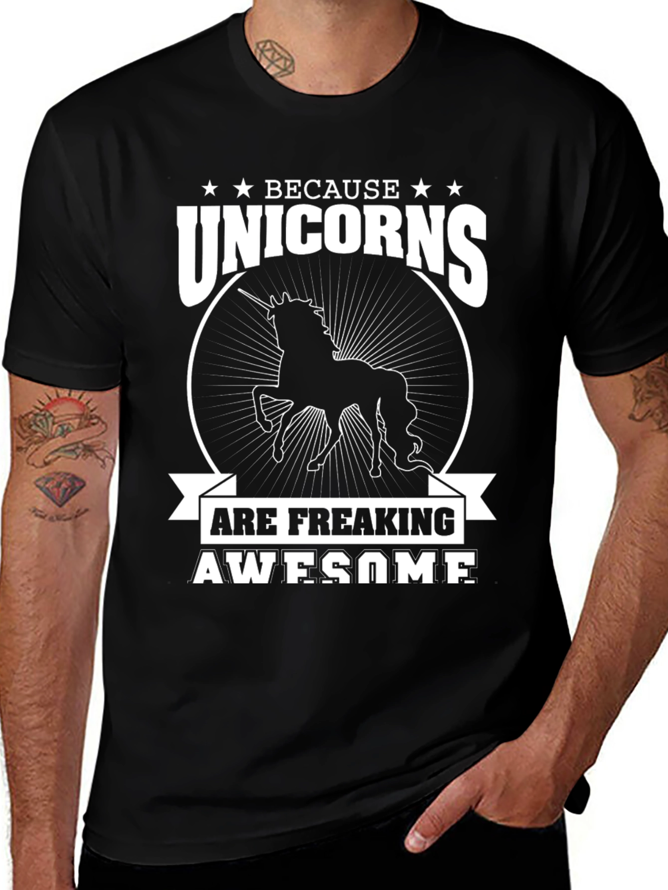 Variant 15 of Unicorns Are Freaking Awesome Black Graphic Tee