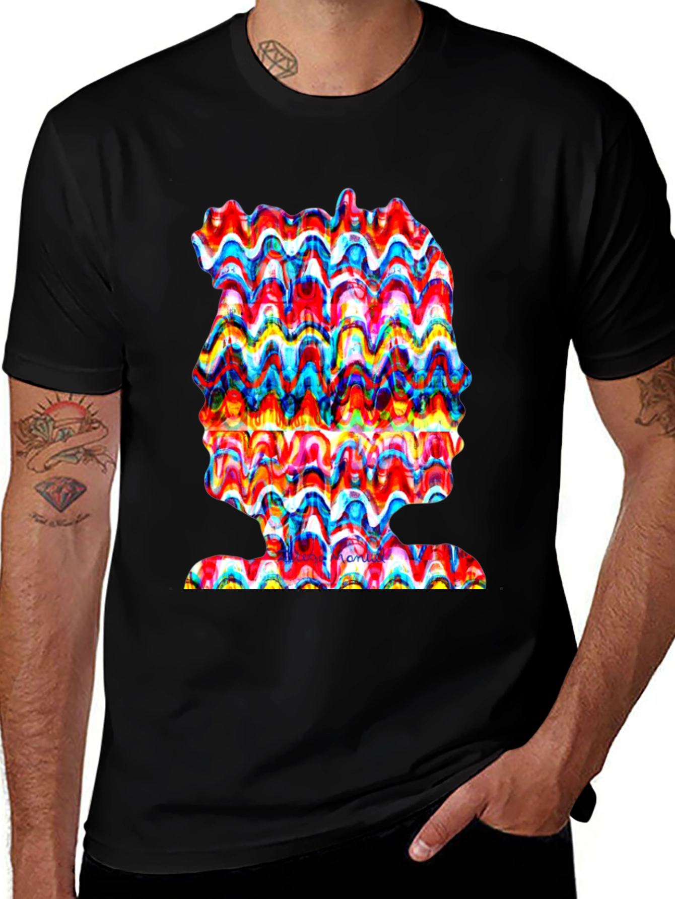 Variant 8 of Abstract Wavy Art Tee - Unique Graphic Print Shirt