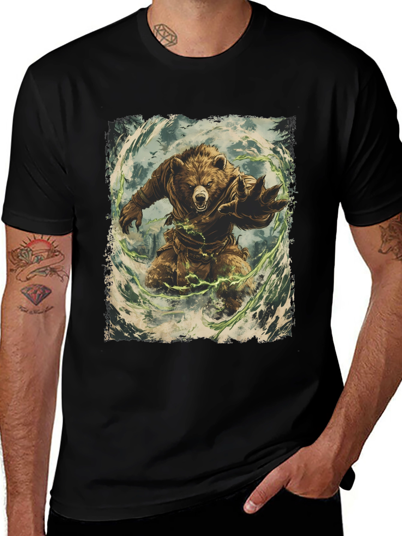 Variant 24 of Bear Warrior Graphic T-Shirt