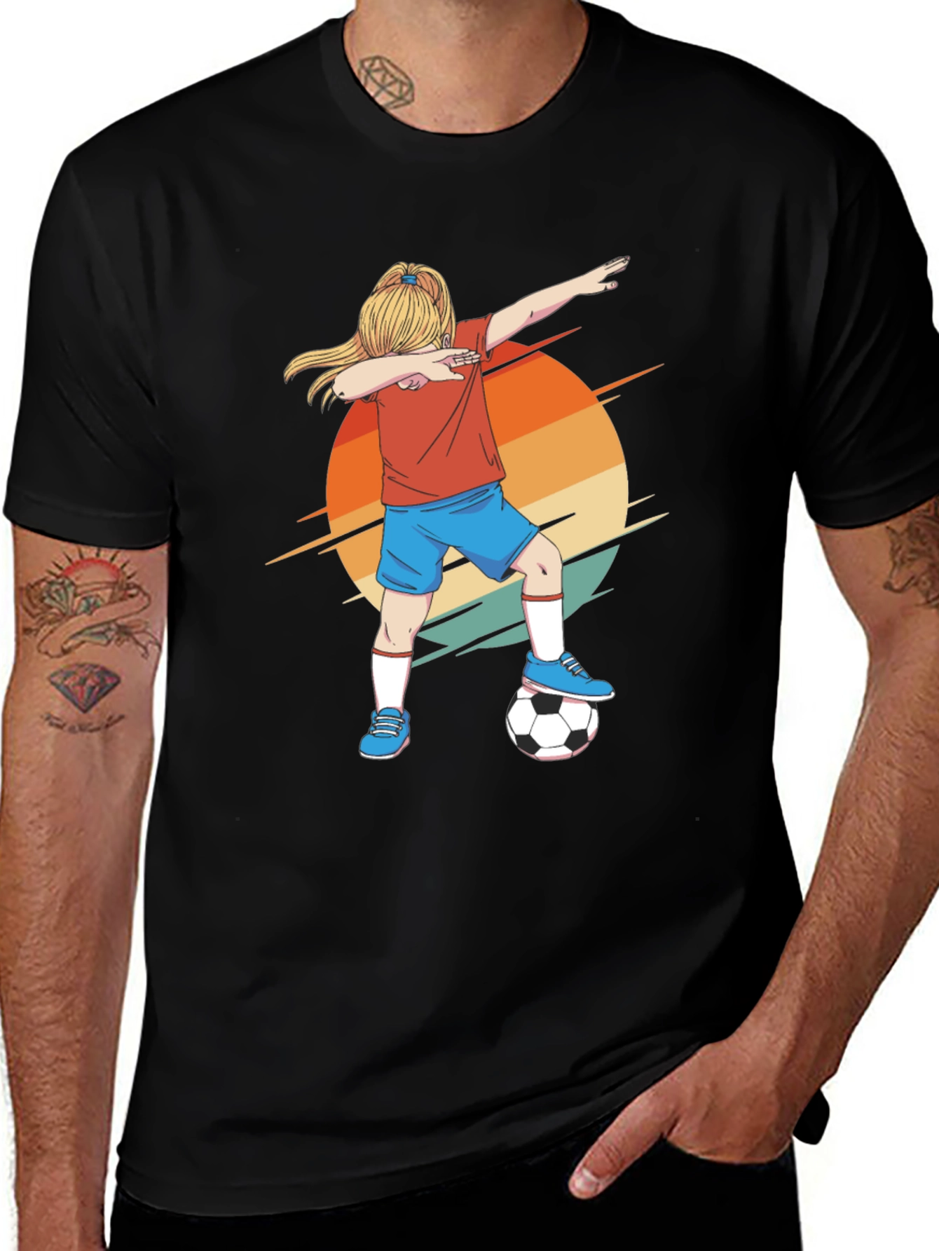 Variant 24 of Soccer Girl Dabbing T-Shirt - Cool Sport Tee