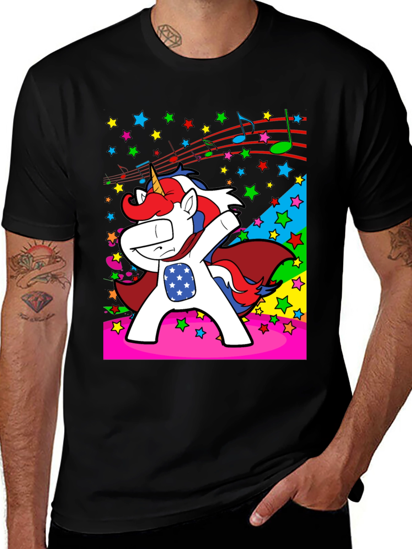 Variant 23 of Patriotic Unicorn Dabbing T-Shirt