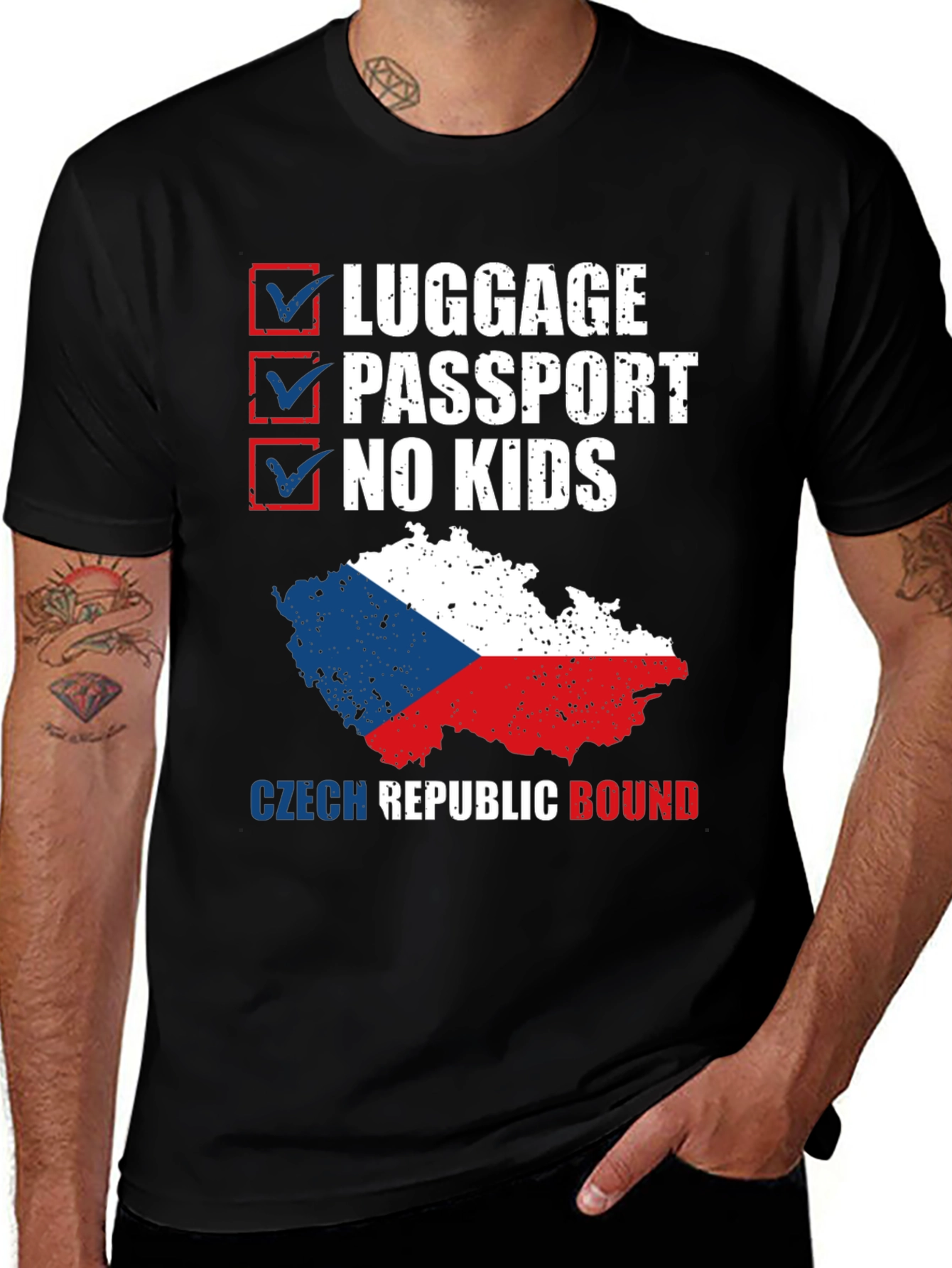 Czech Republic Bound Novelty Graphic T-Shirt
