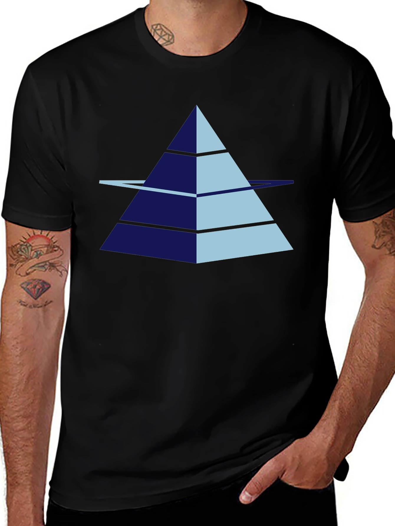 Variant 5 of Modern Geometric Pyramid T-Shirt