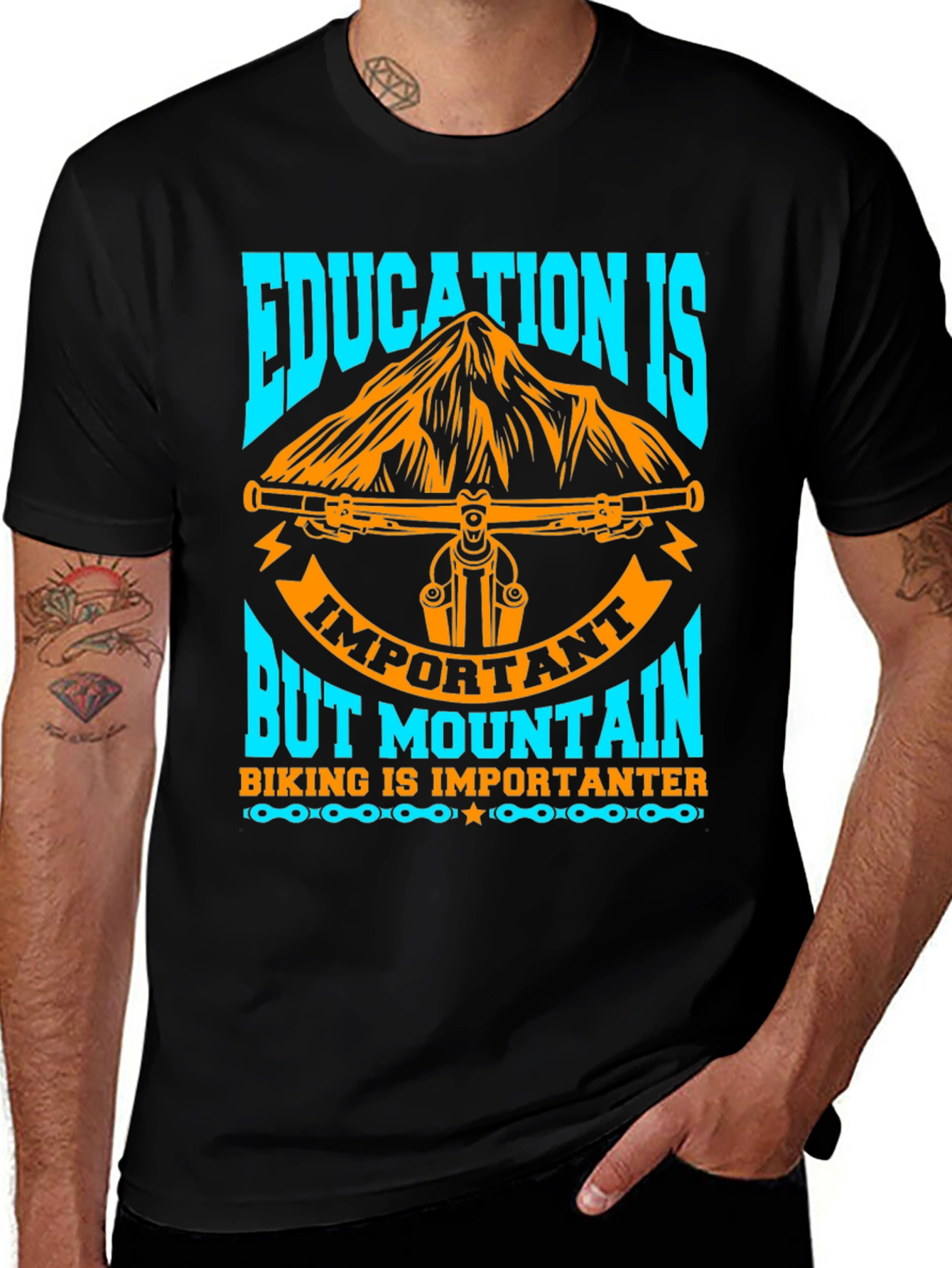 Variant 5 of Education is Important But Mountain Biking T-Shirt