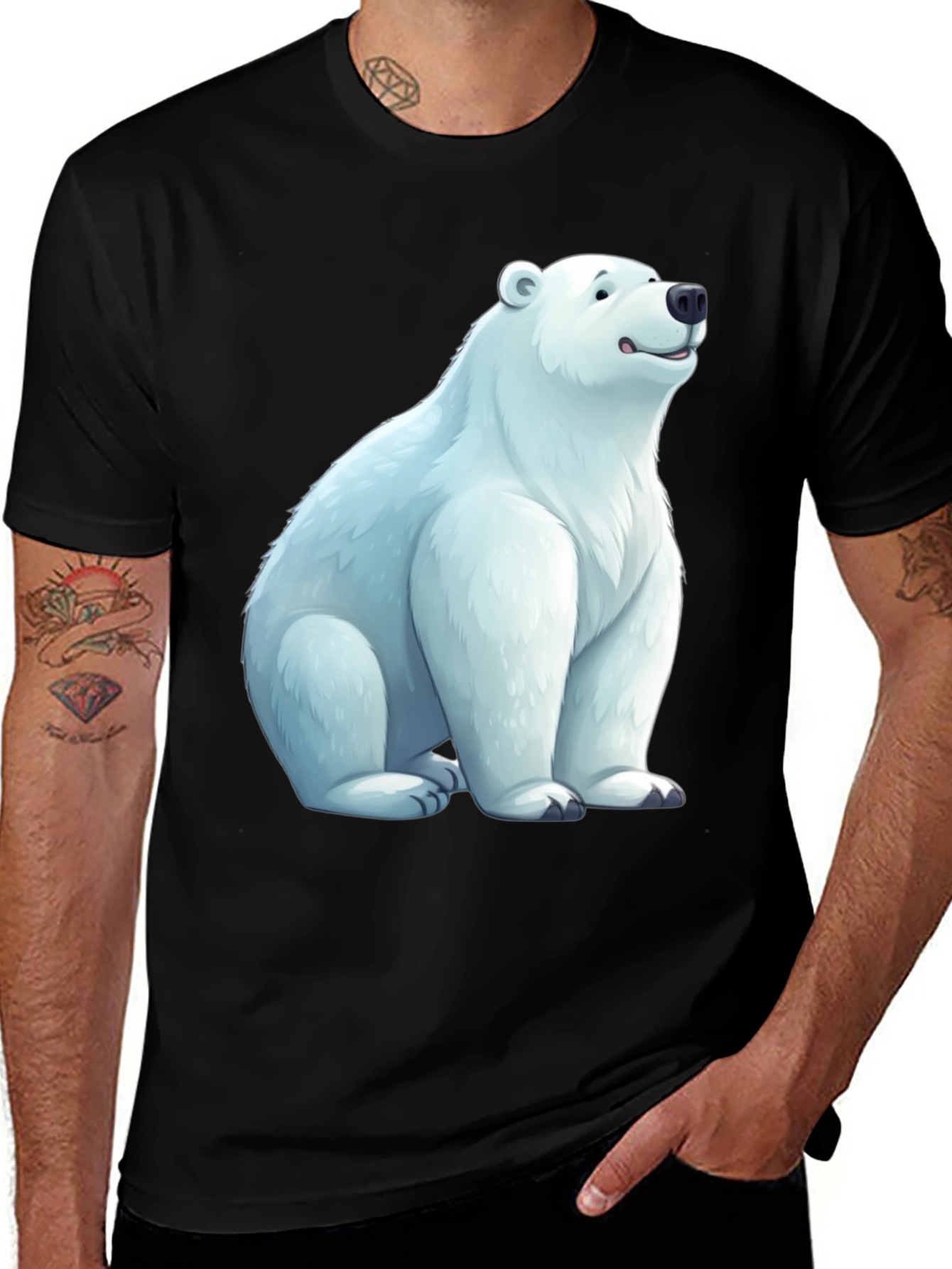 Variant 27 of Polar Bear Graphic Tee - Casual Comfort