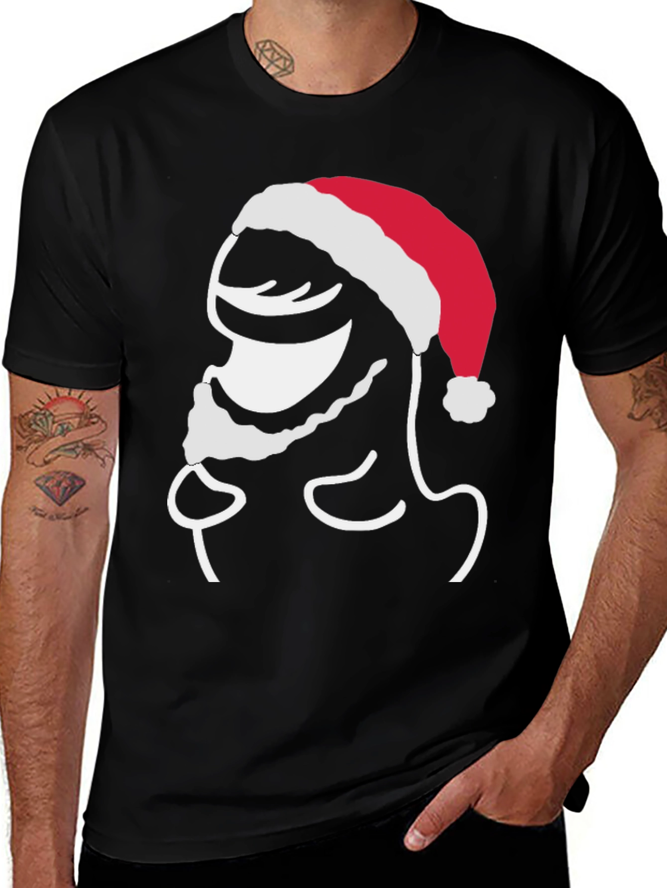 Variant 12 of Festive Stick Figure Santa T-Shirt