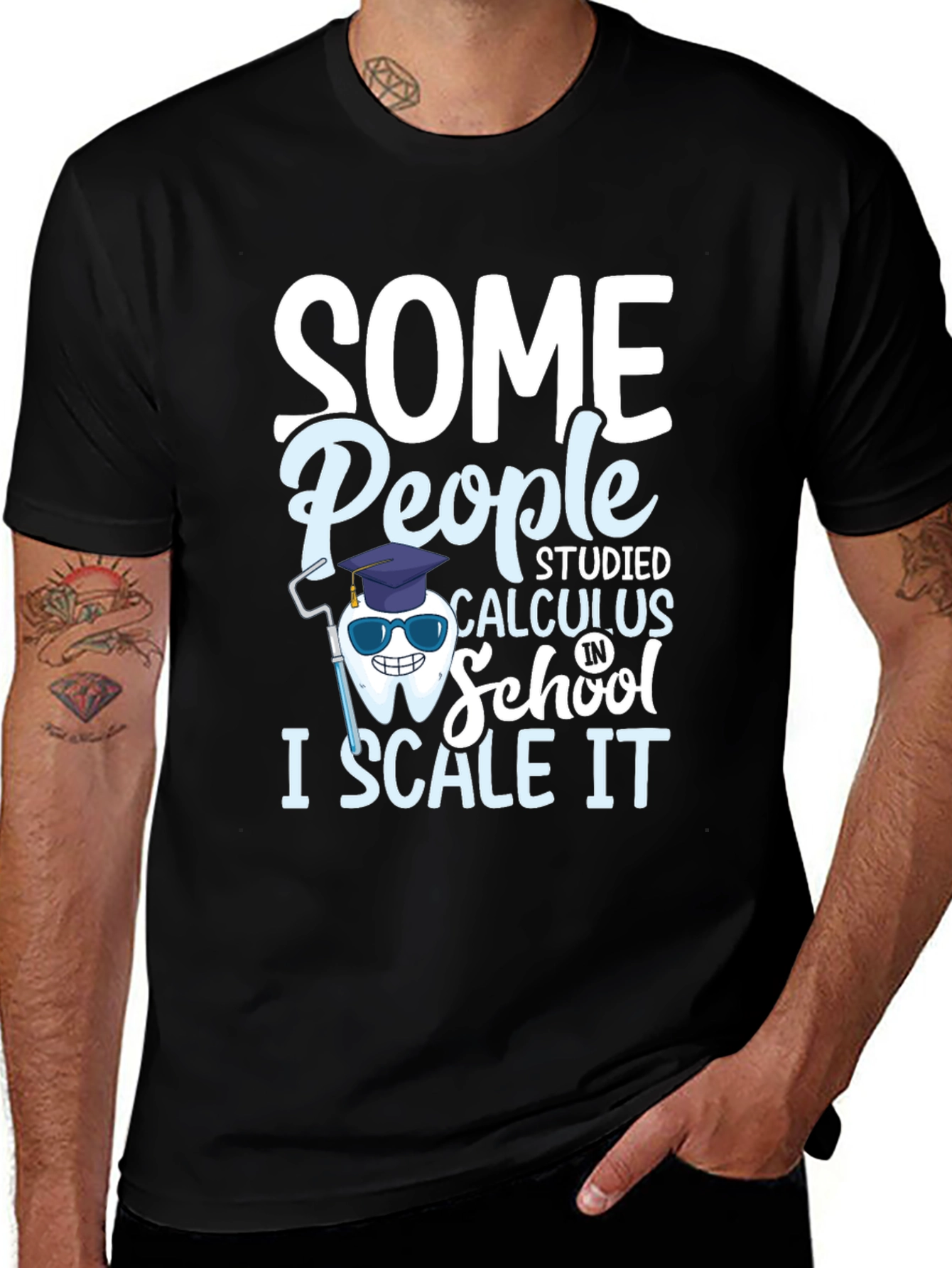 Black Dental Humor T-Shirt: Scale Calculus main image