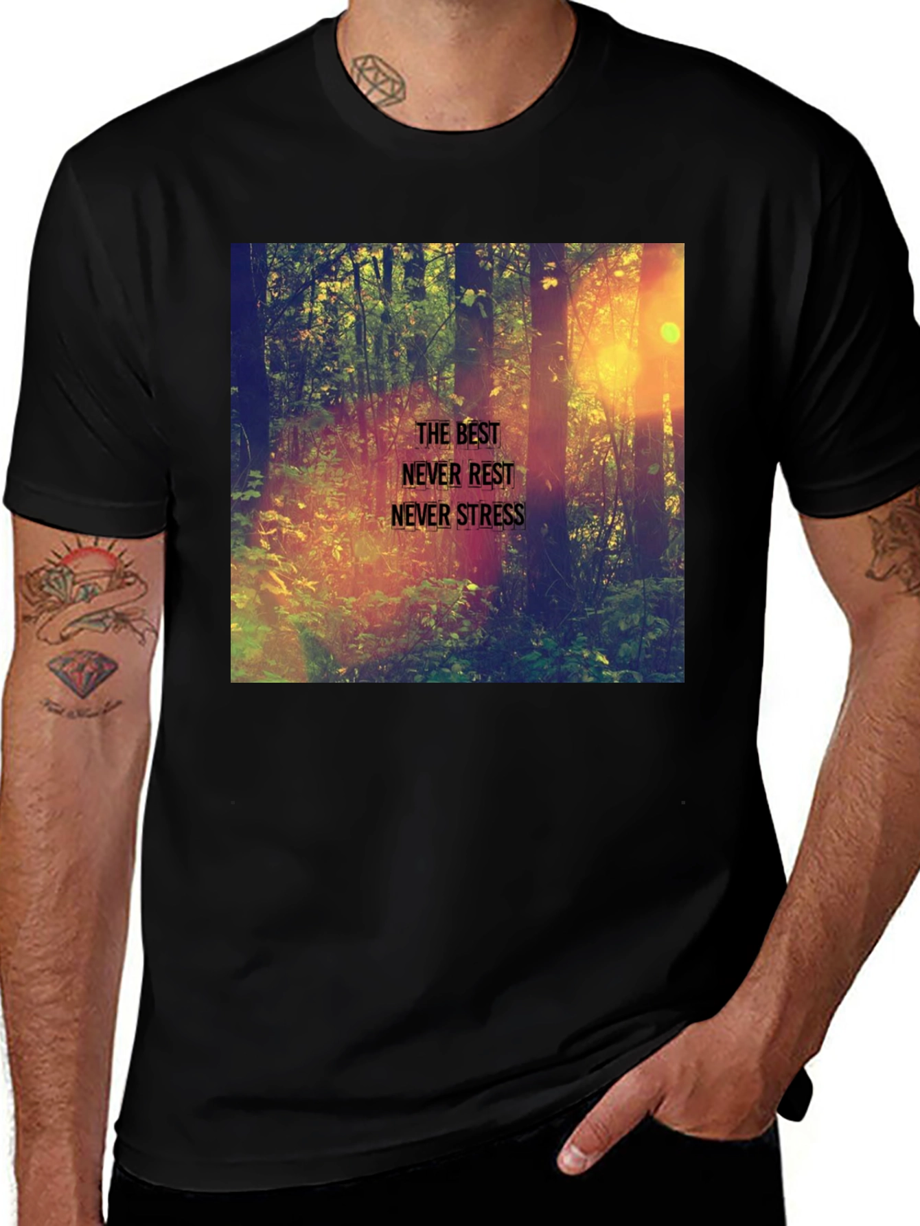 Variant 24 of Nature Scene Graphic Tee: The Best Never Rest Never Stress