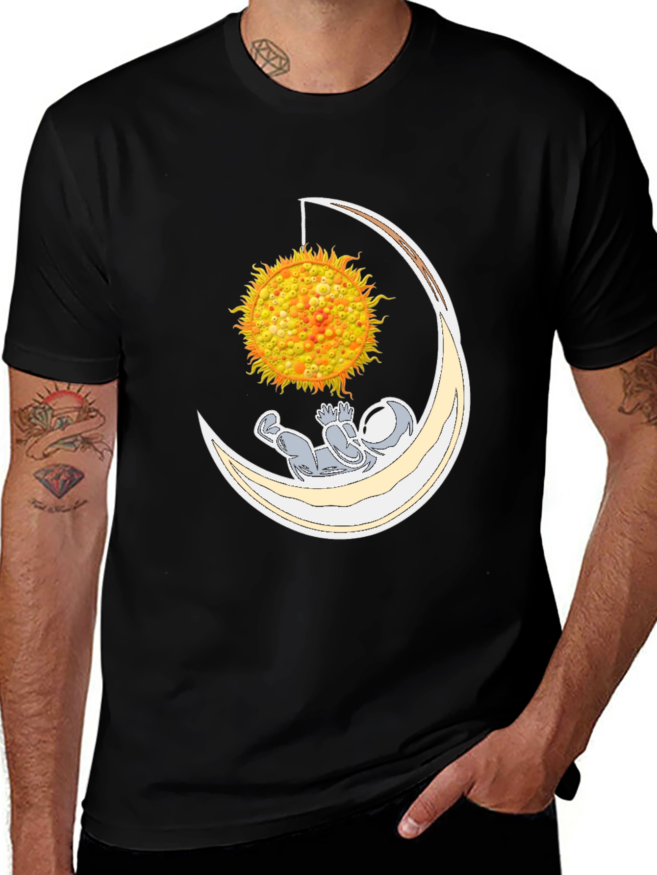 Variant 9 of Astronaut Moon Hammock Graphic Tee