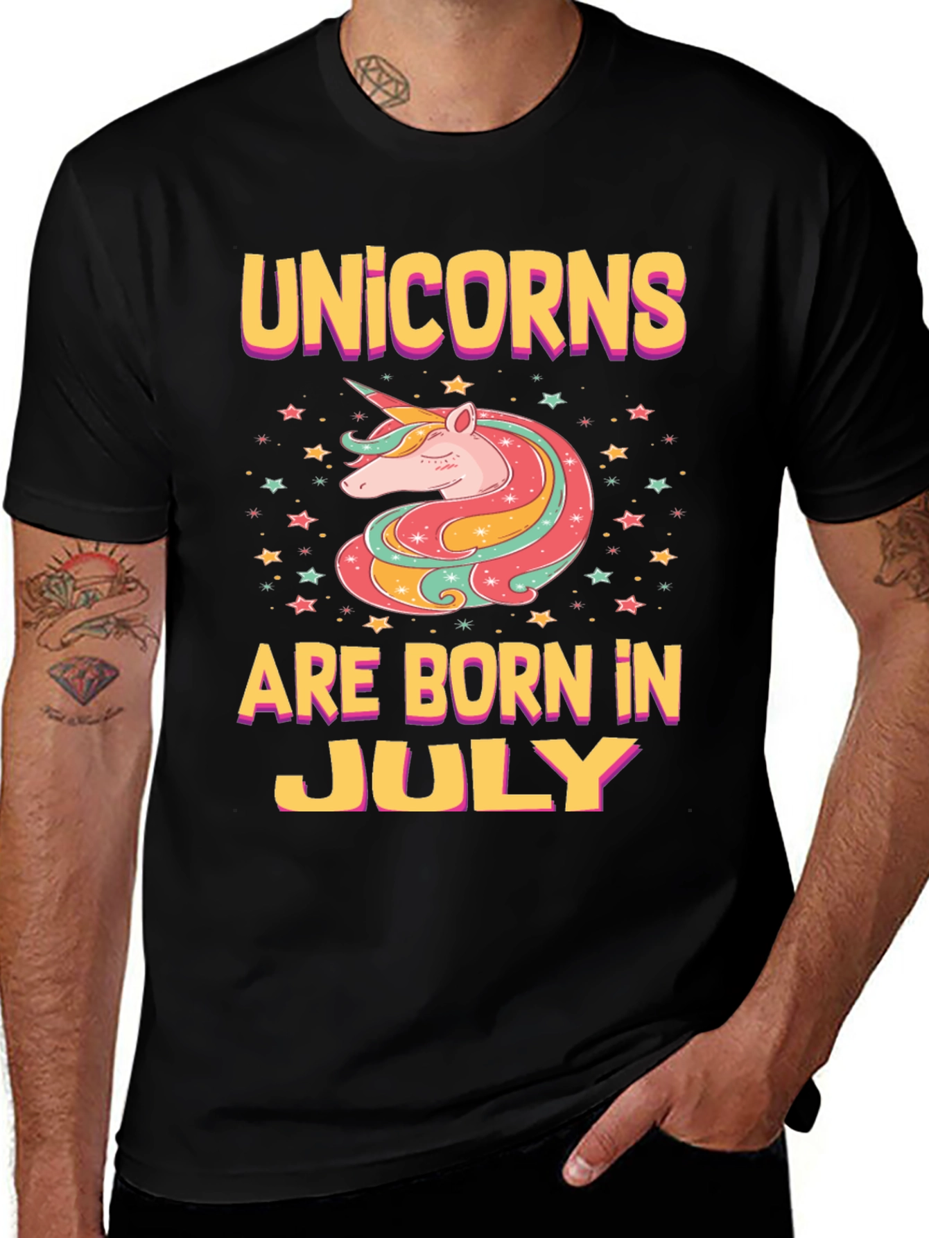 Variant 5 of Unicorns Are Born In July - Men's Graphic Tee