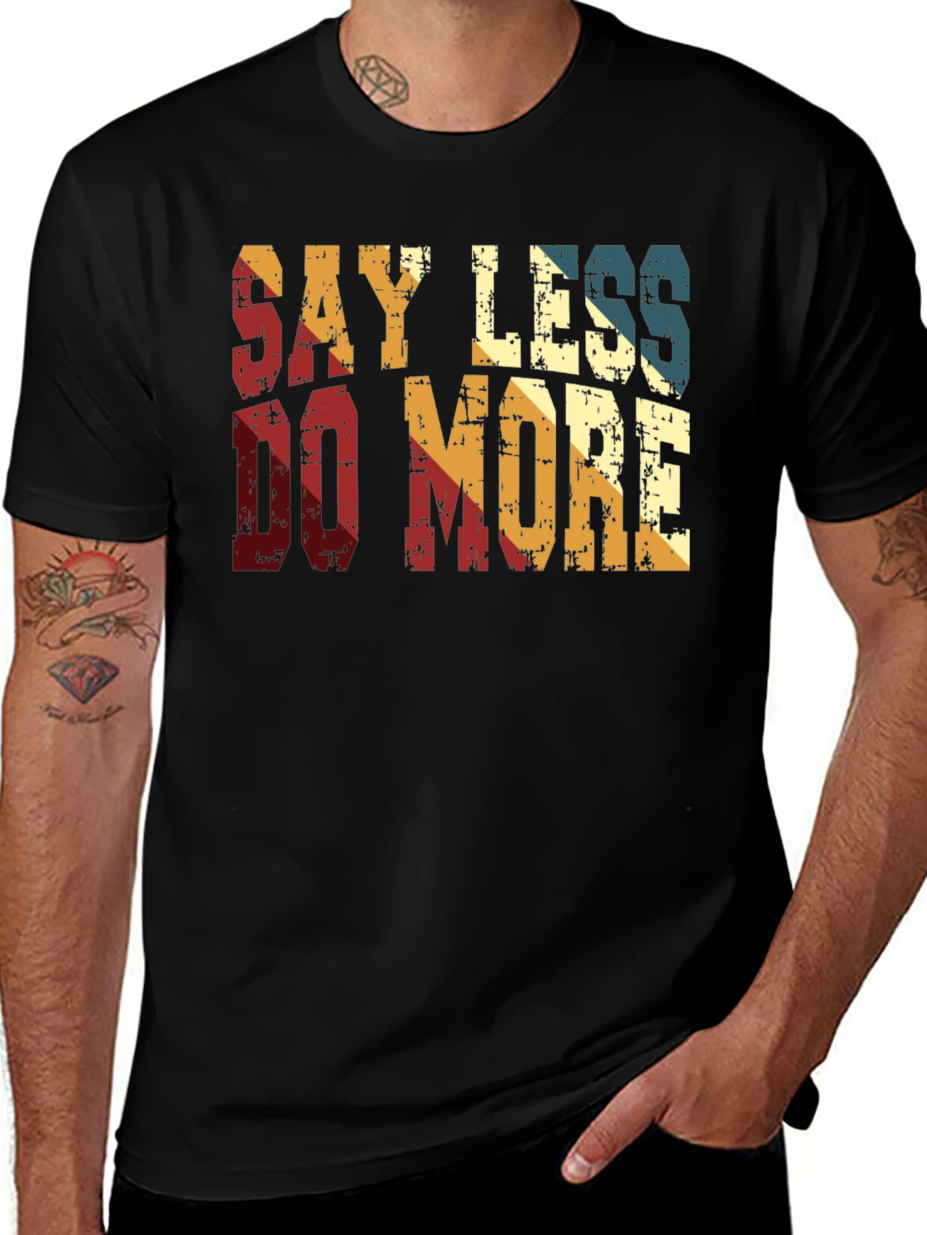 Variant 12 of Say Less Do More Retro Style T-Shirt