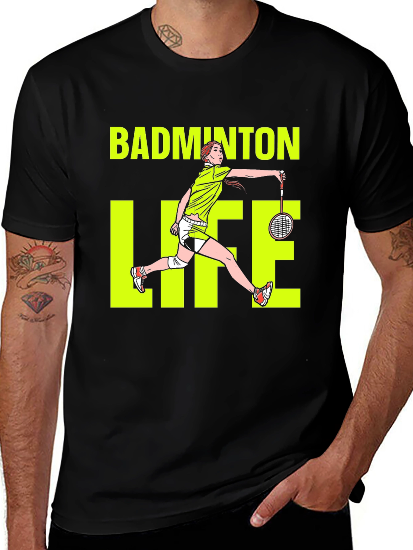 Variant 13 of Badminton Life Graphic Tee - Sports Enthusiast T-Shirt