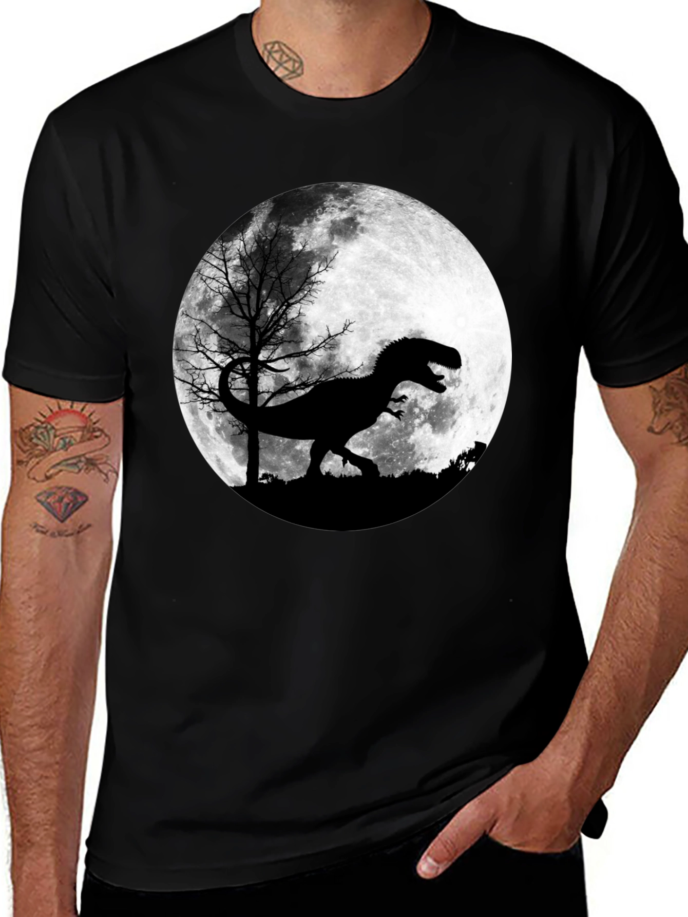 Variant 25 of Dinosaur Moon Graphic T-Shirt