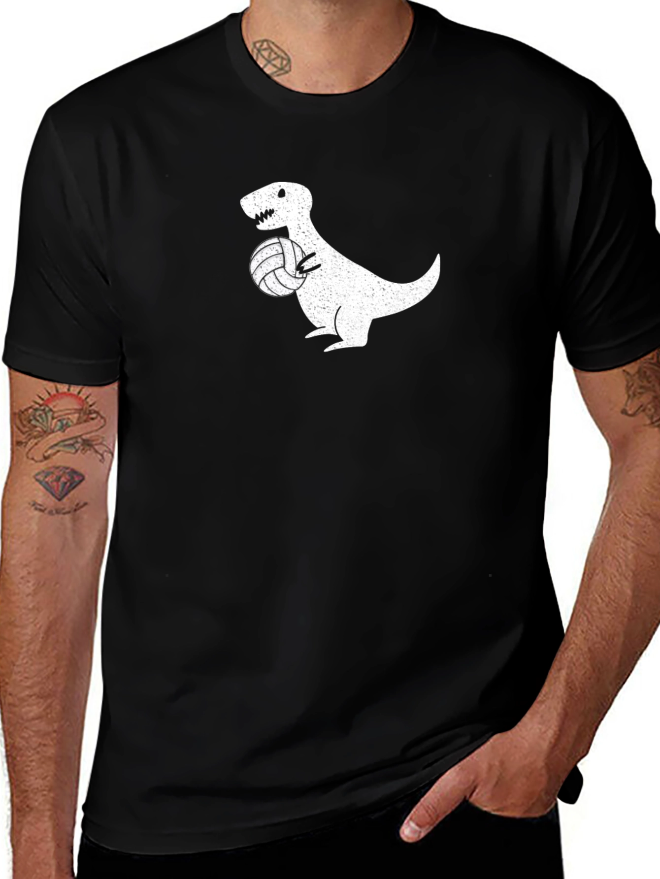 Variant 3 of Dino Volleyball T-Shirt - Black