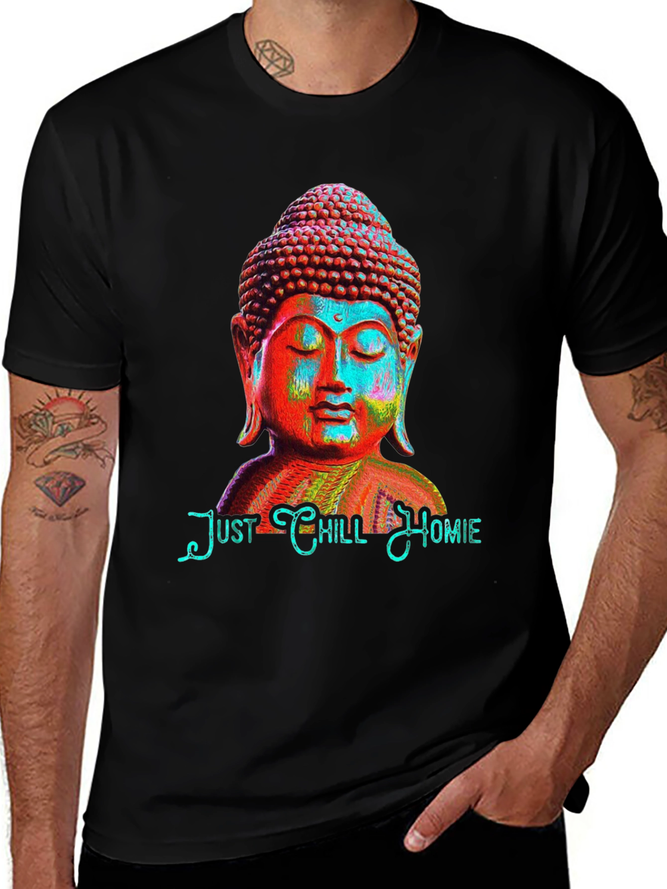 Variant 6 of Just Chill Homie Buddha Graphic T-Shirt