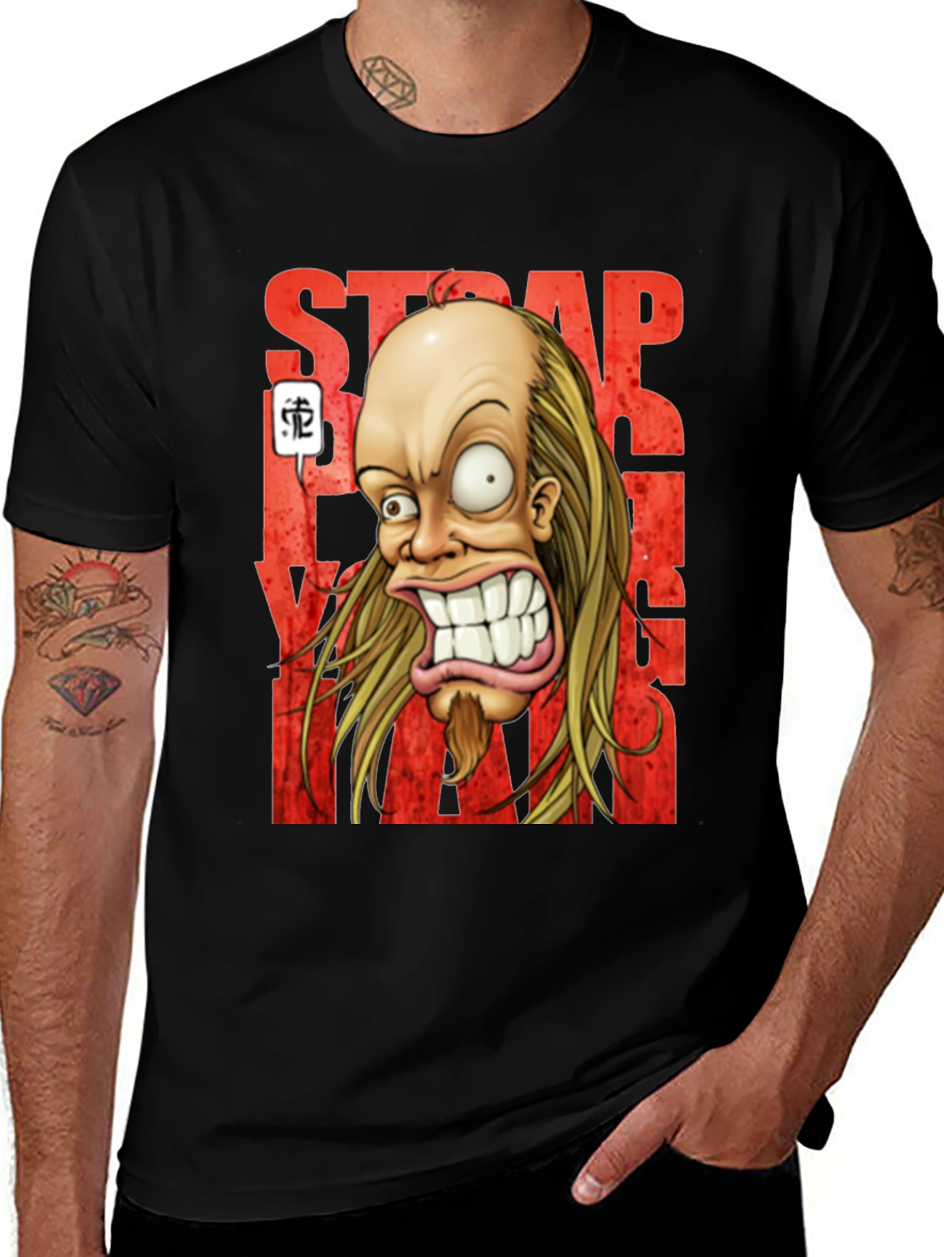 Strapping Young Lad T-Shirt - Cartoon Design