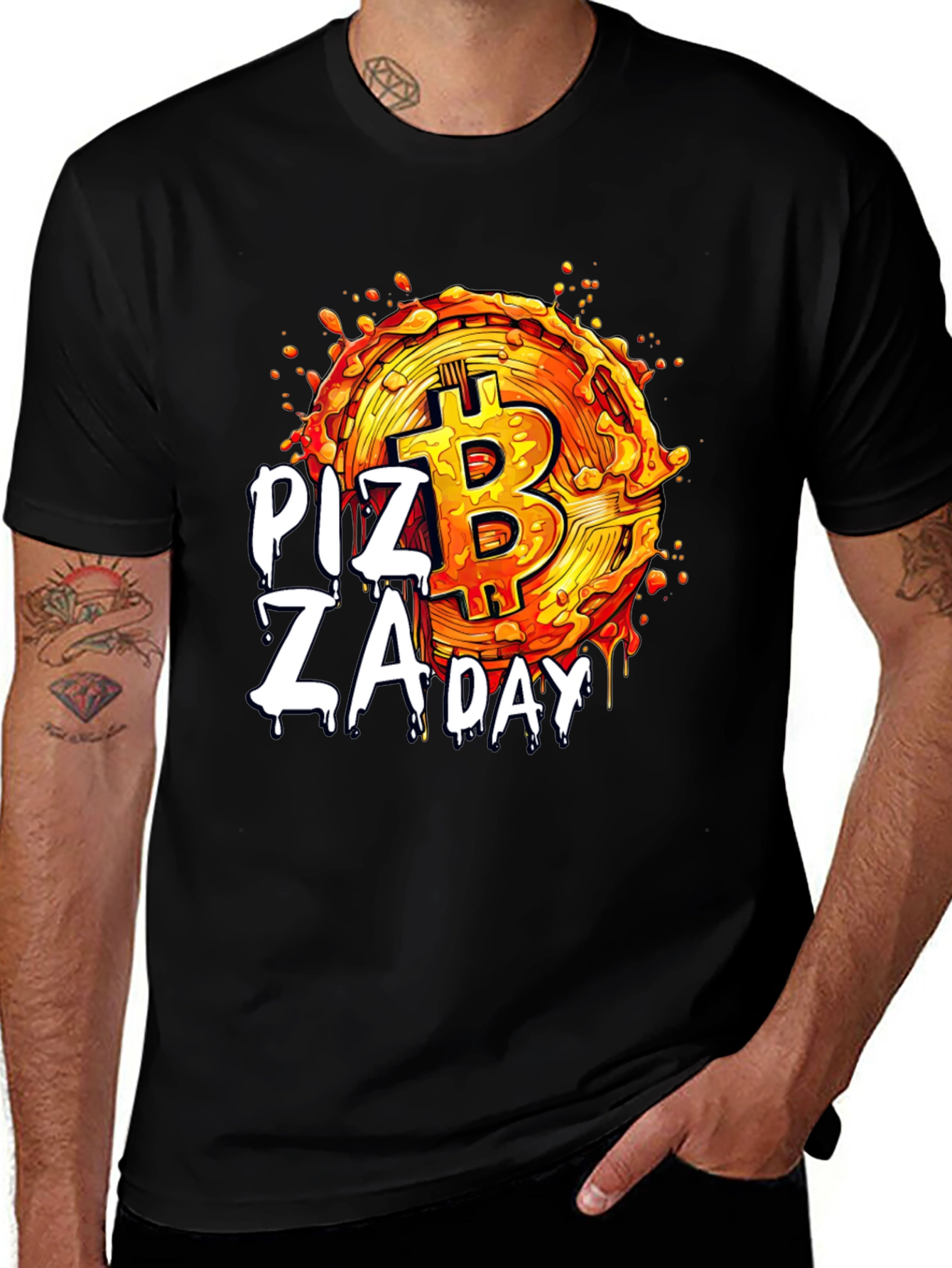 Variant 18 of Pizza Day Bitcoin T-Shirt - Crypto Currency Tee