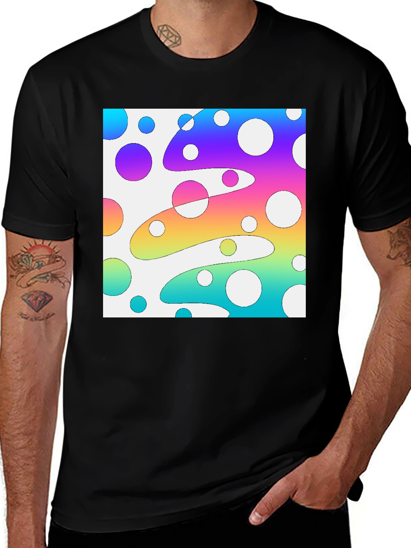 Variant 17 of Retro Rainbow Polka Dot T-Shirt