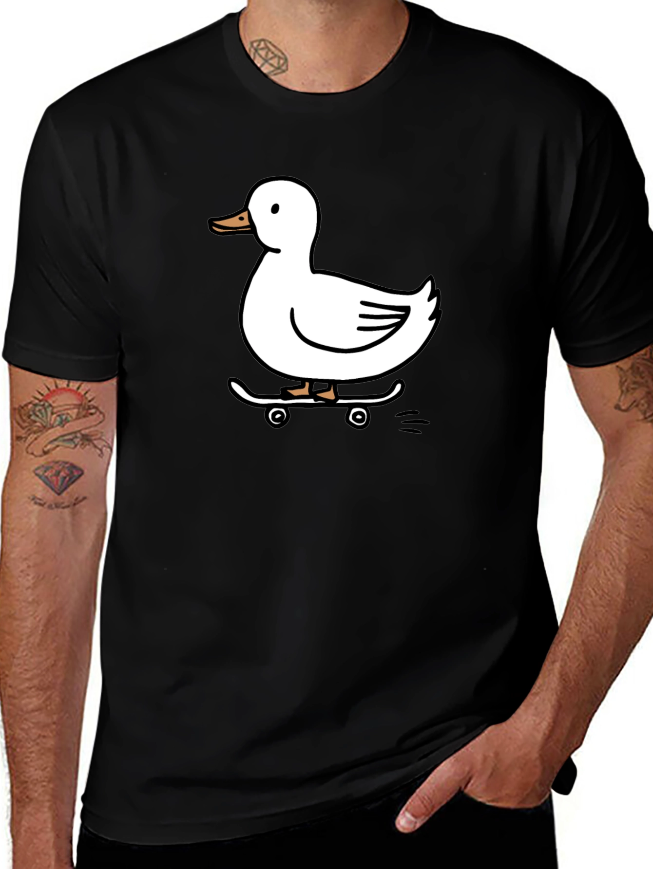 Variant 28 of Duck Skateboarder Graphic Tee - Cool Casual Comfort