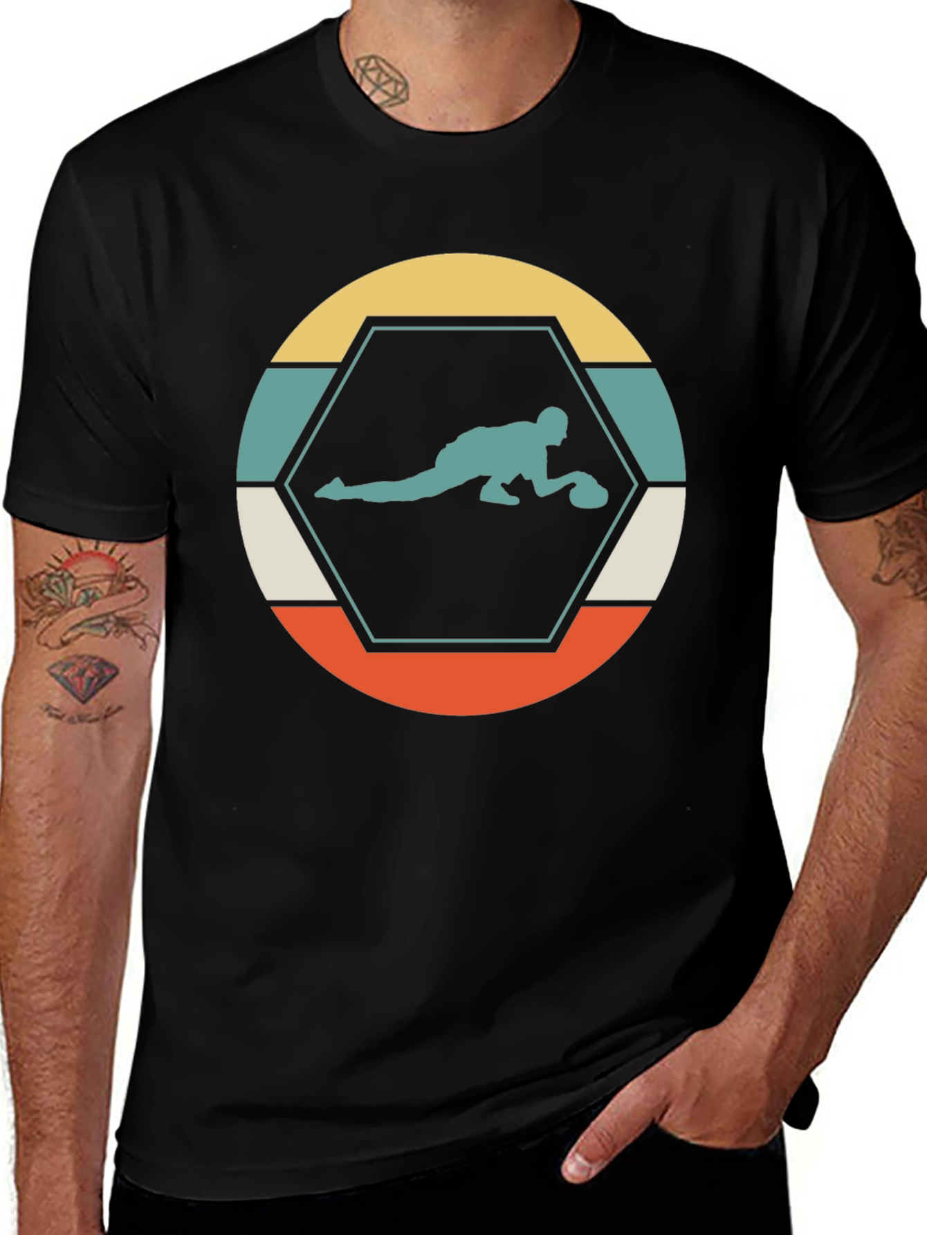 Variant 16 of Retro Curling Player T-Shirt