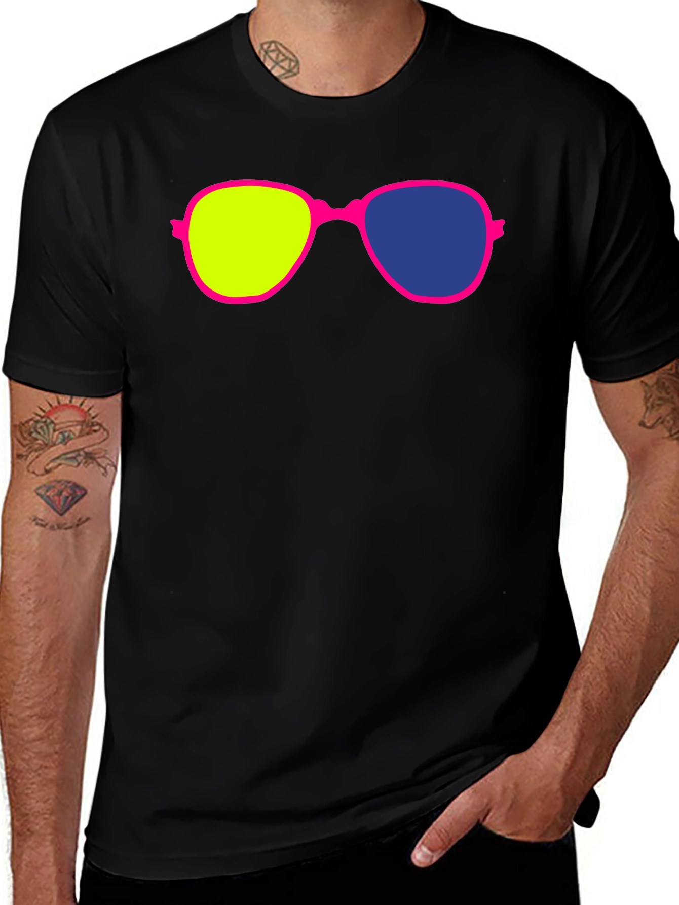 Retro Sunglasses Graphic Tee - Novelty Design