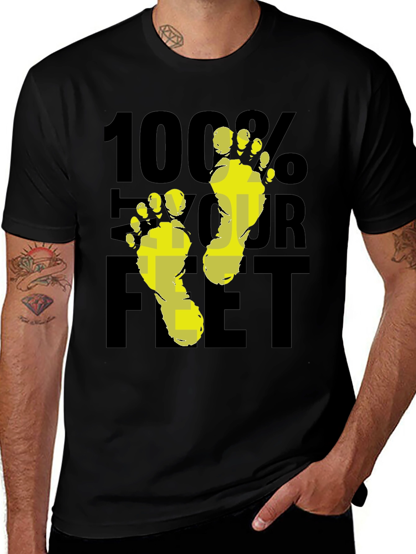 Variant 14 of 100% Your Feet Graphic T-Shirt - Black