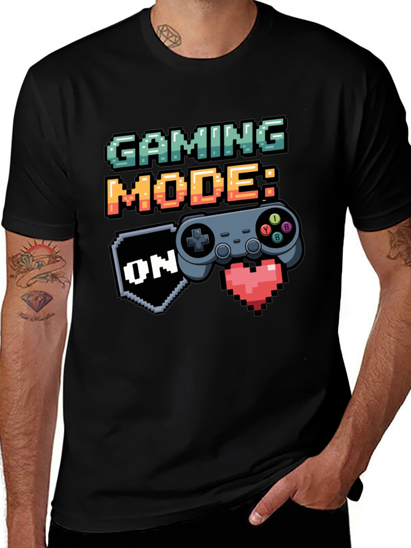 Variant 4 of Gaming Mode On Black T-Shirt - Gamer Apparel