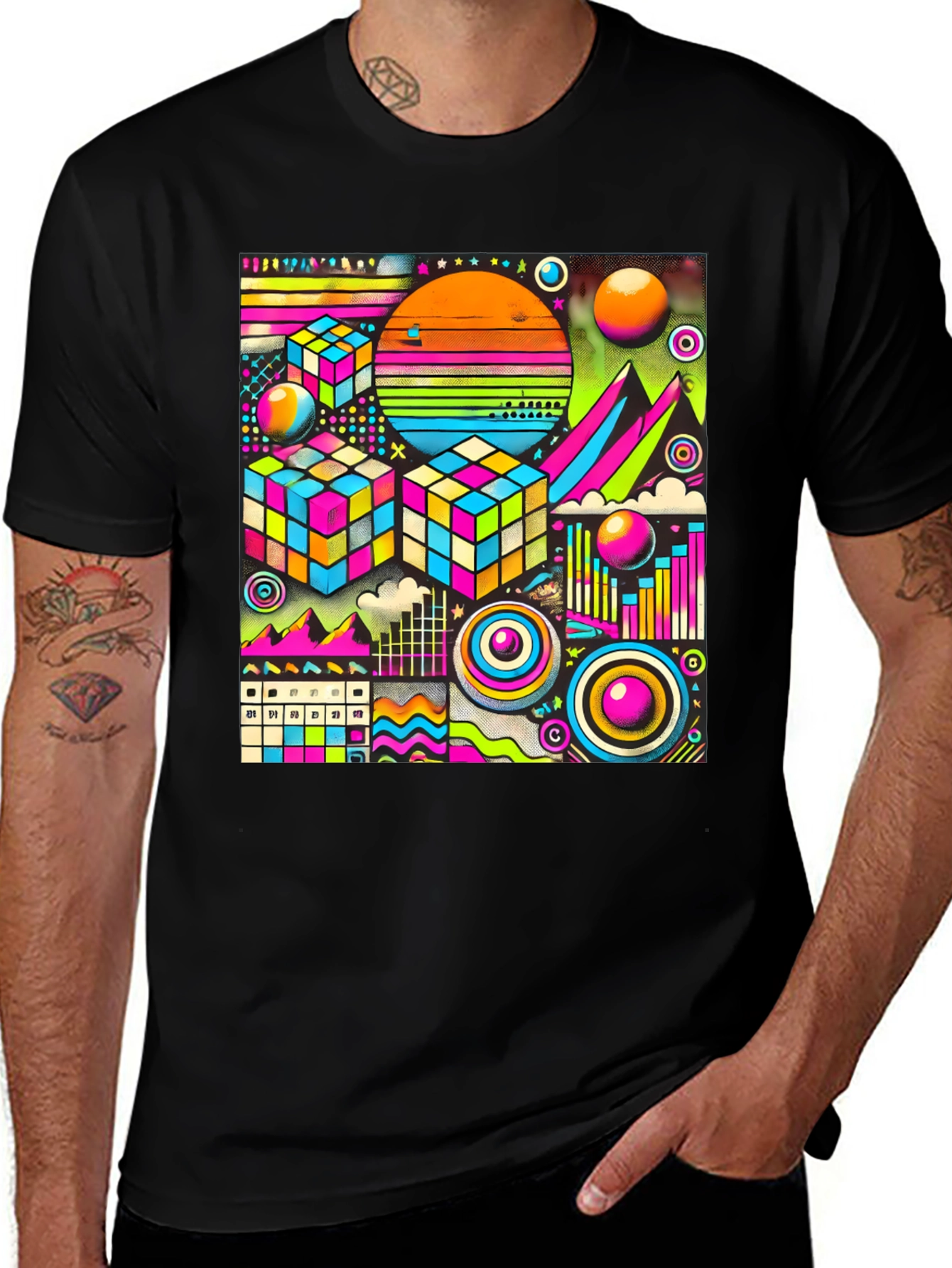 Variant 25 of Retro Abstract Graphic Tee - Vivid & Unique