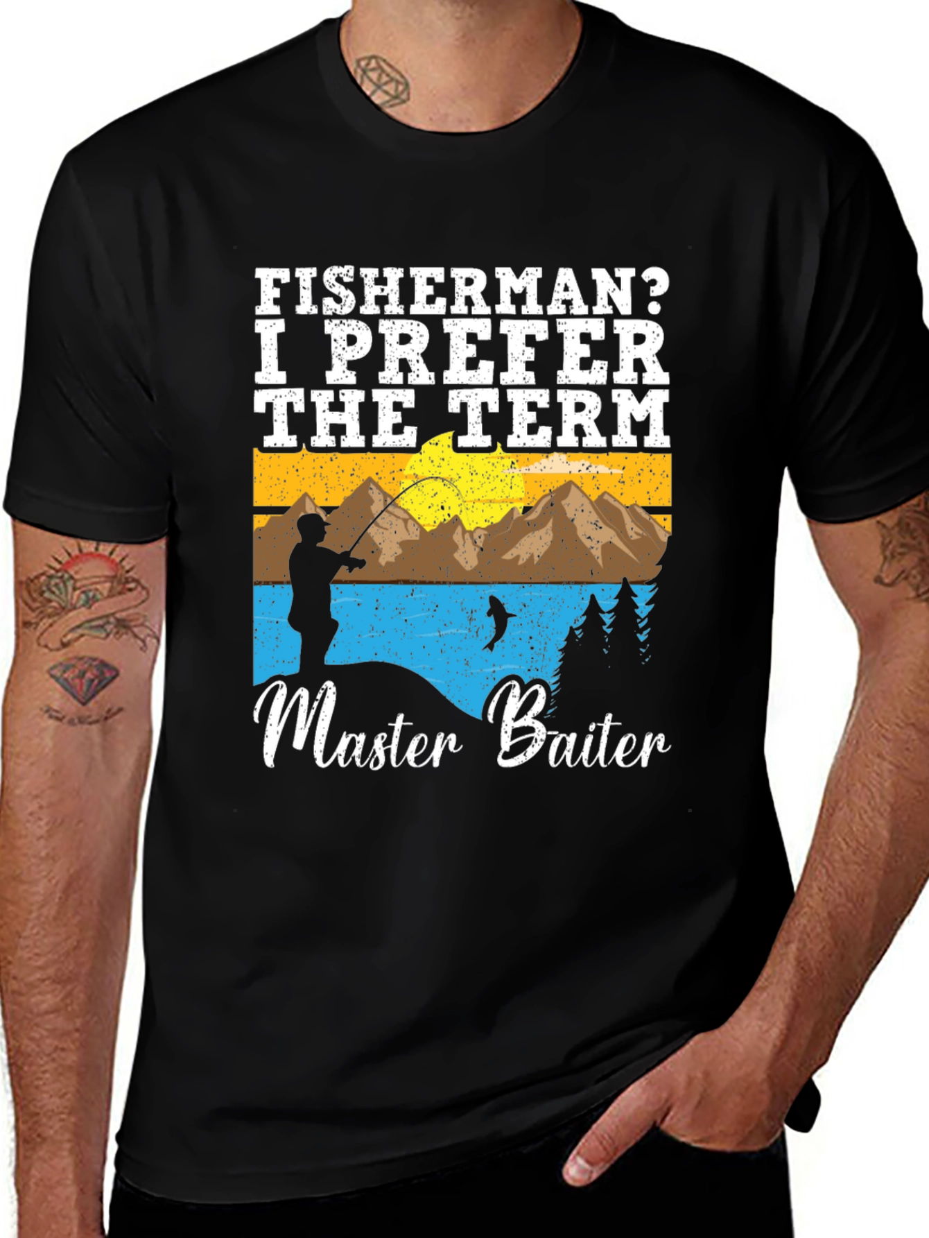 Variant 25 of Master Baiter Fishing T-Shirt - Humorous Fisherman Tee