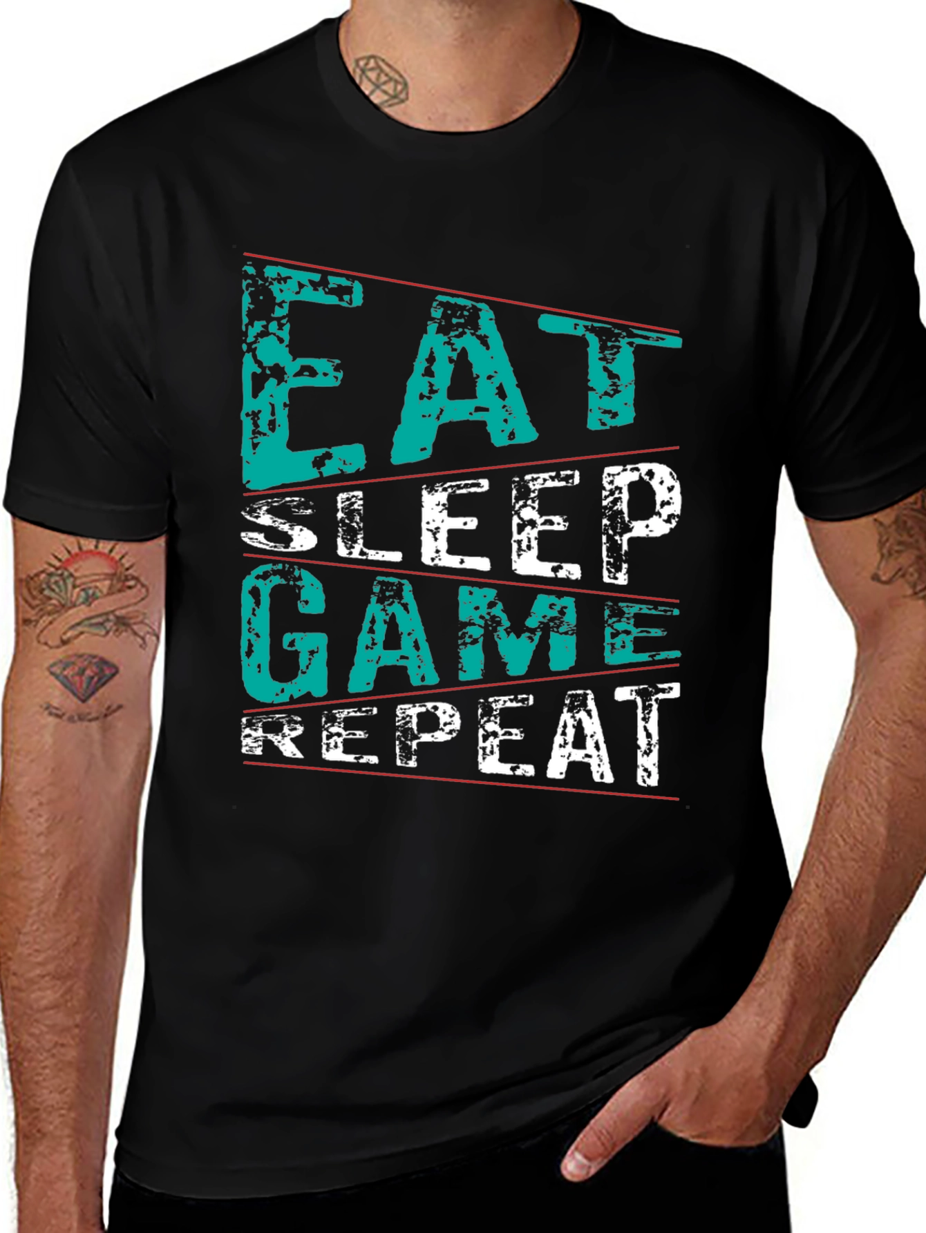Variant 23 of Eat Sleep Game Repeat Graphic Tee