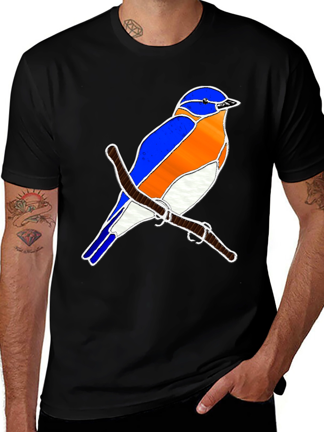Variant 10 of Bluebird T-Shirt - Nature Inspired Graphic Tee