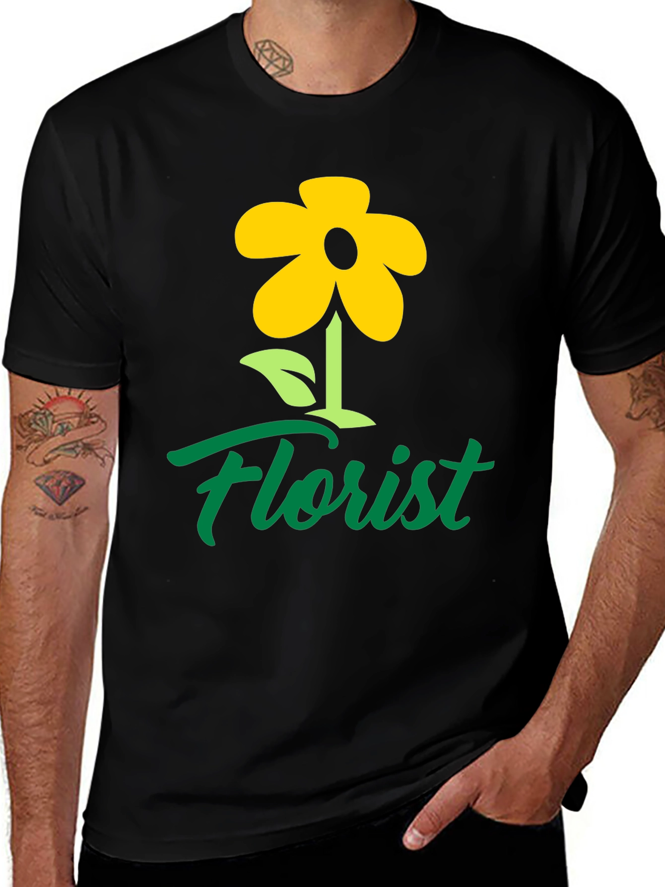 Variant 24 of Florist T-Shirt - Yellow Flower Graphic