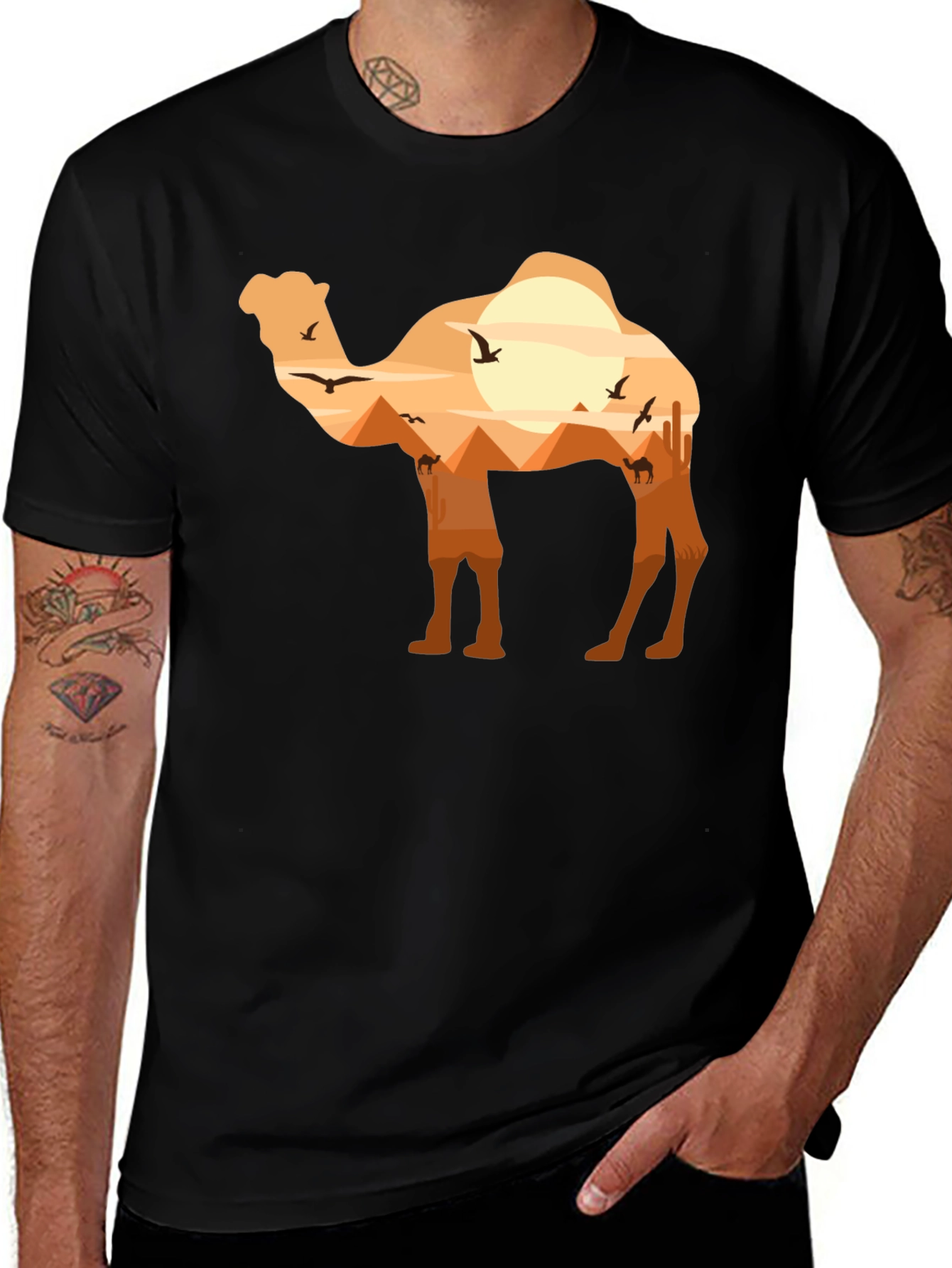 Variant 29 of Camel Desert Silhouette Graphic T-Shirt