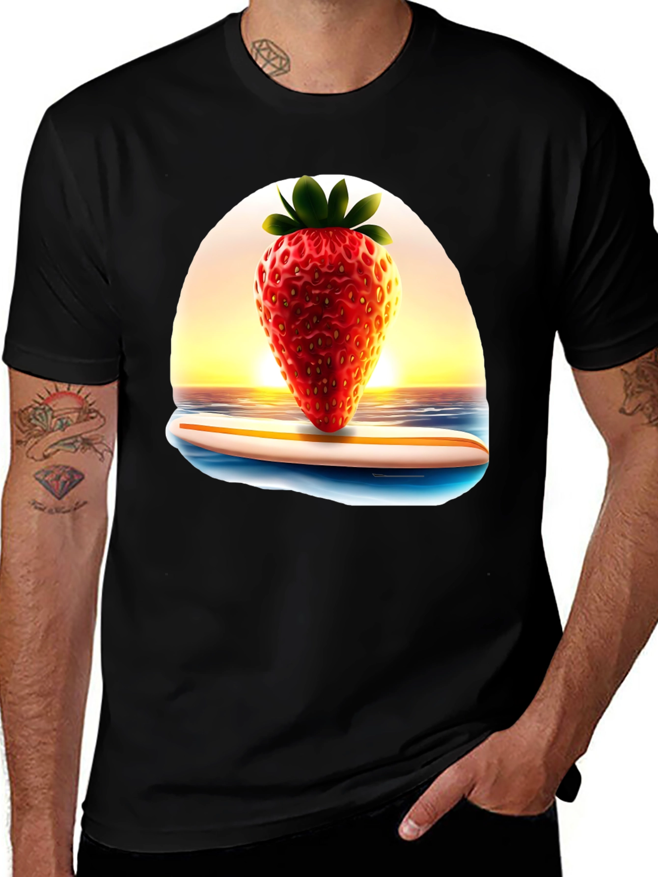 Variant 27 of Strawberry Surf Tee - Summer Vibes T-Shirt