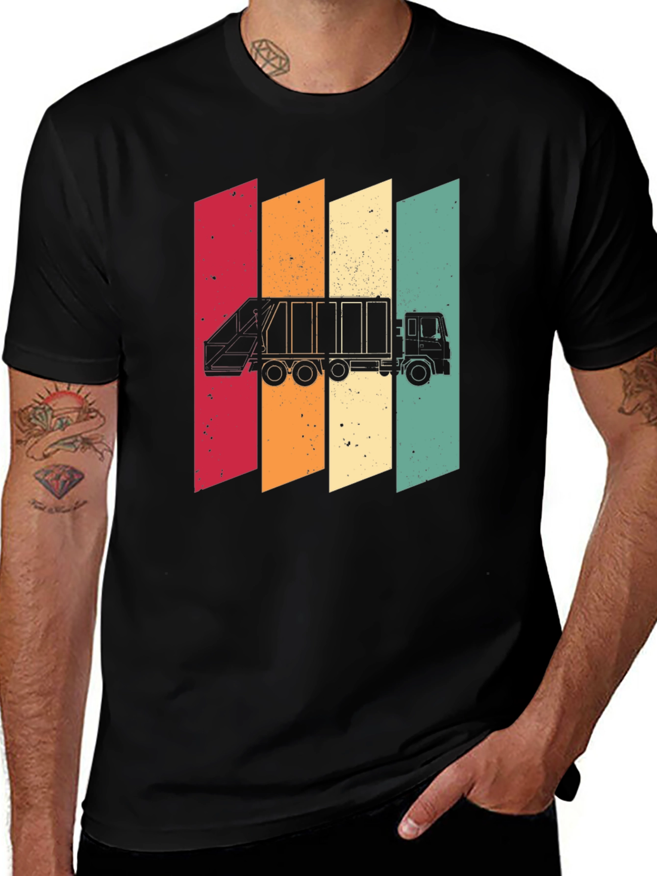 Variant 21 of Retro Style Garbage Truck T-Shirt