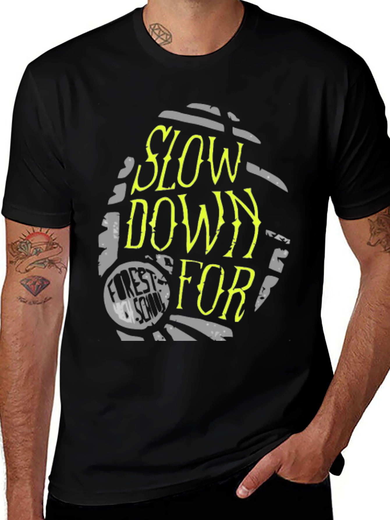 Slow Down For Forest School Black Tee