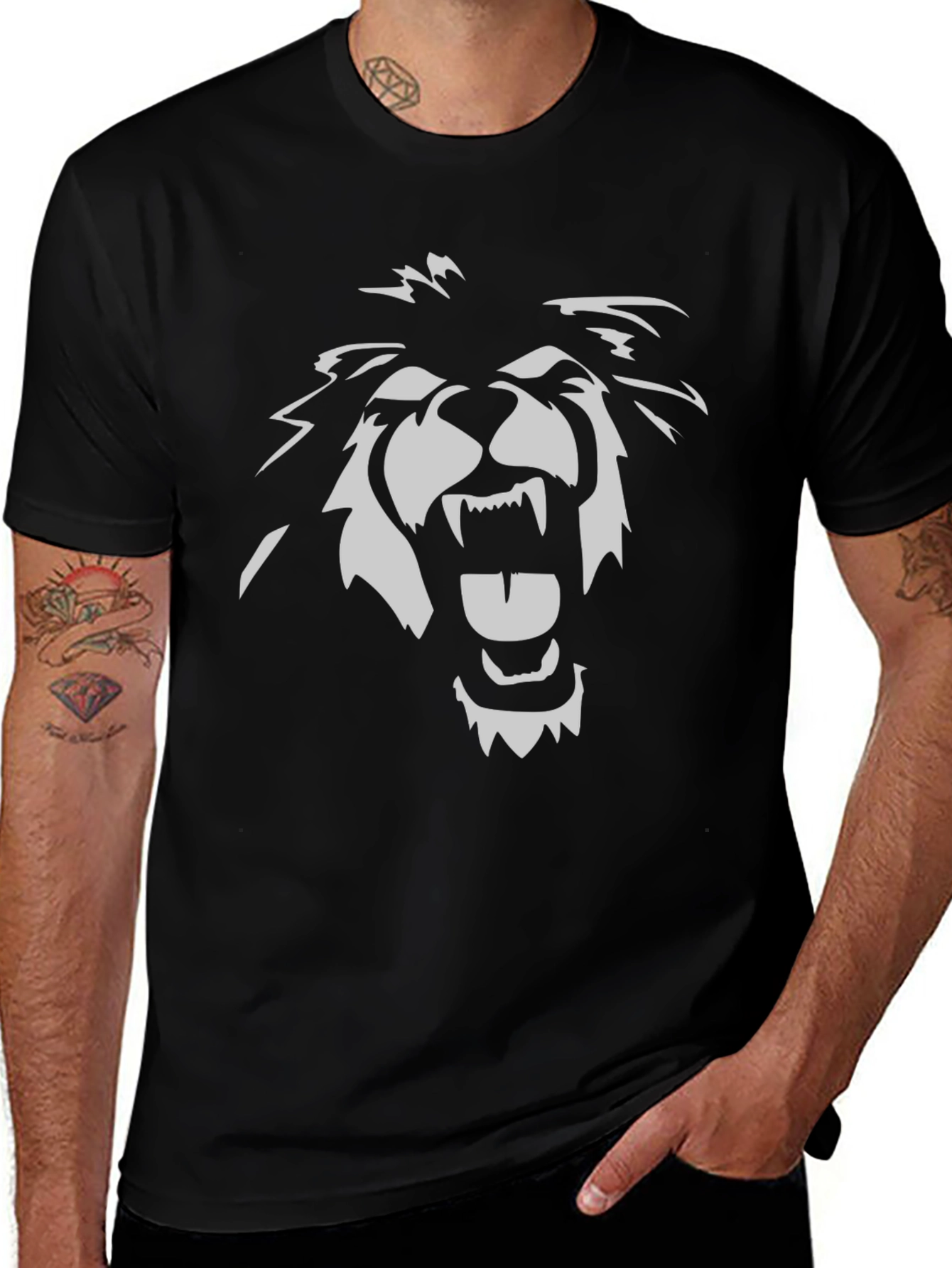 Variant 14 of Roaring Lion Graphic Tee - Black Cotton T-Shirt