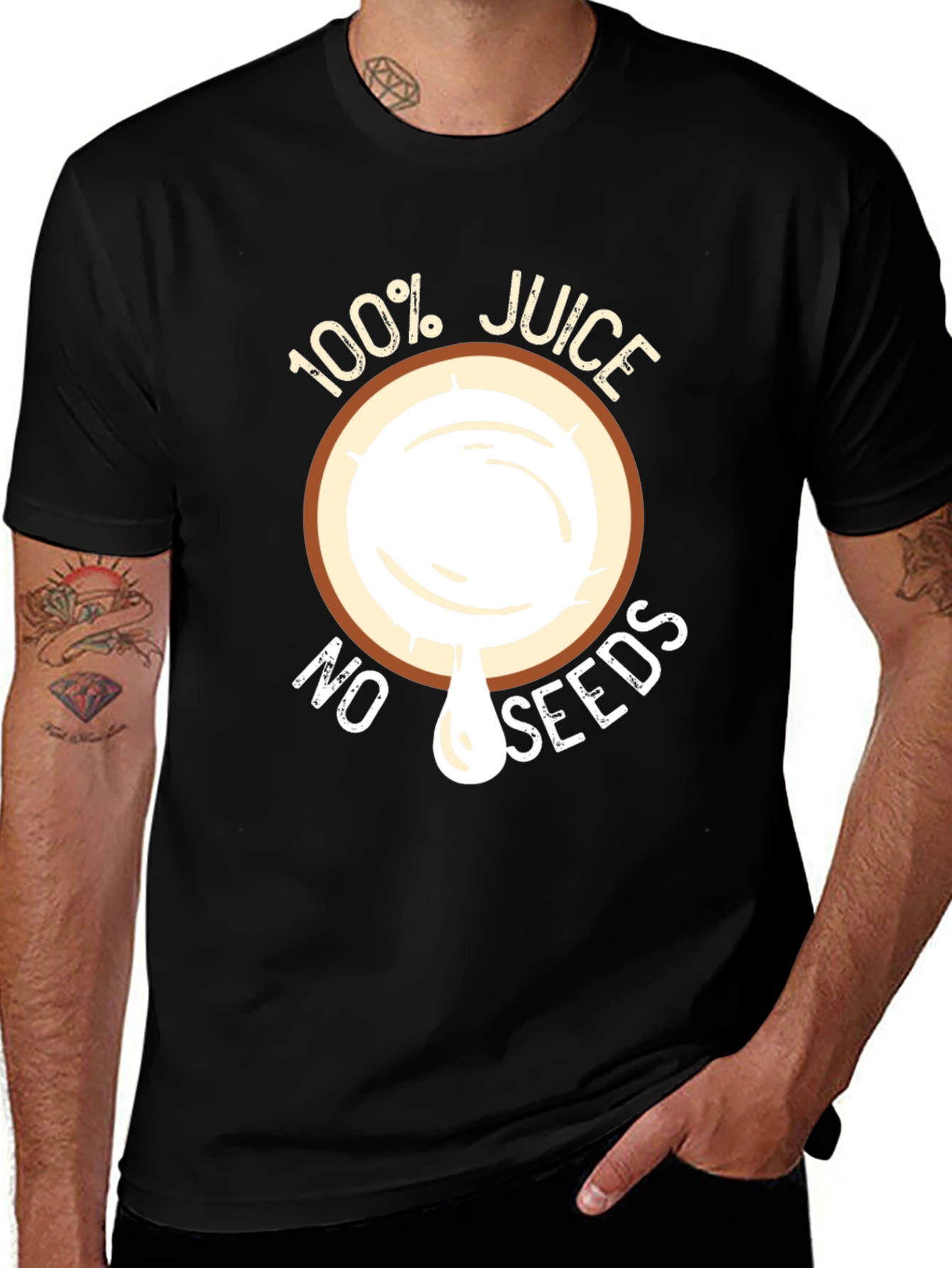 Variant 3 of 100% Juice No Seeds T-Shirt, Coconut Graphic Tee