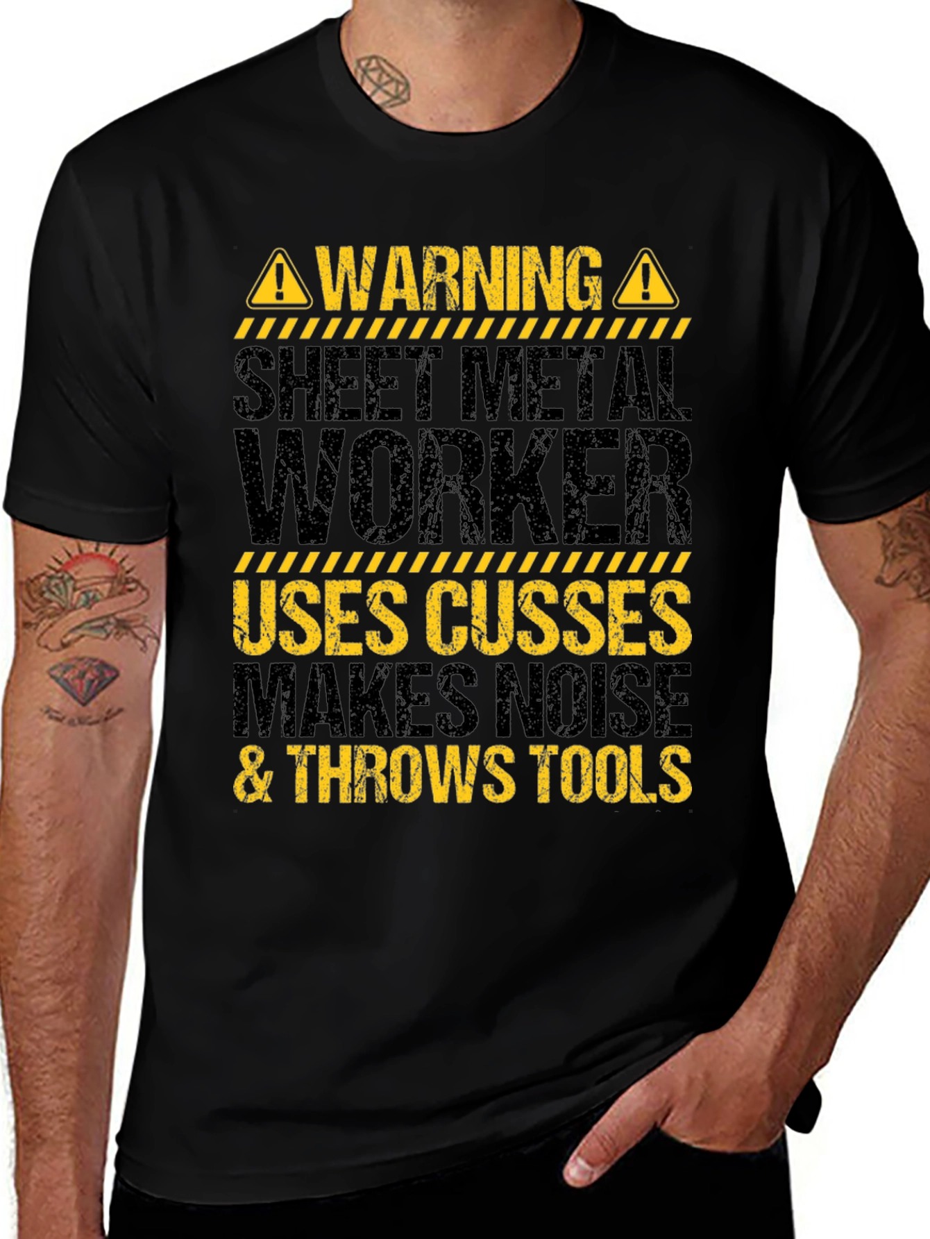 Variant 6 of Warning Sheet Metal Worker T-Shirt