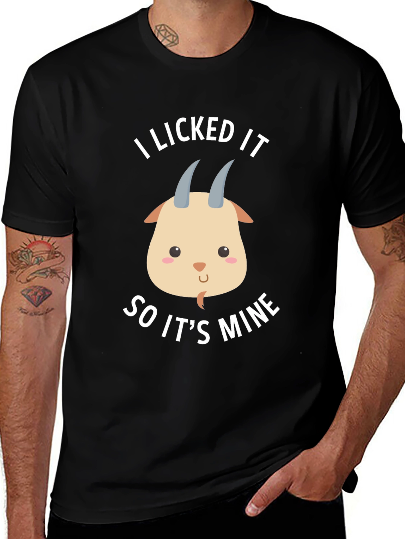Variant 5 of Funny Goat Licked It So It's Mine Graphic Tee