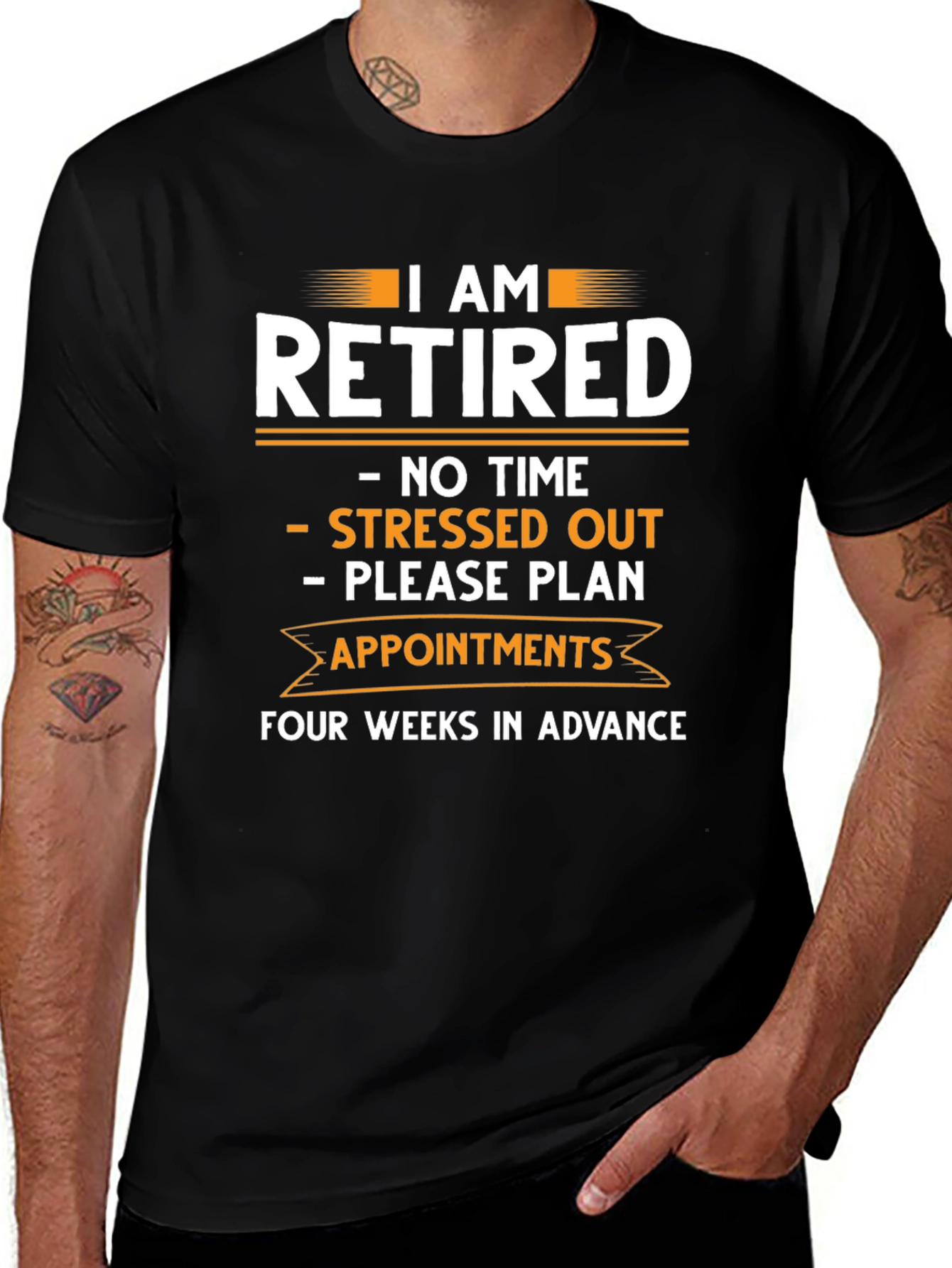 Variant 27 of Retired T-Shirt: No Time, No Stress, Plan Ahead!